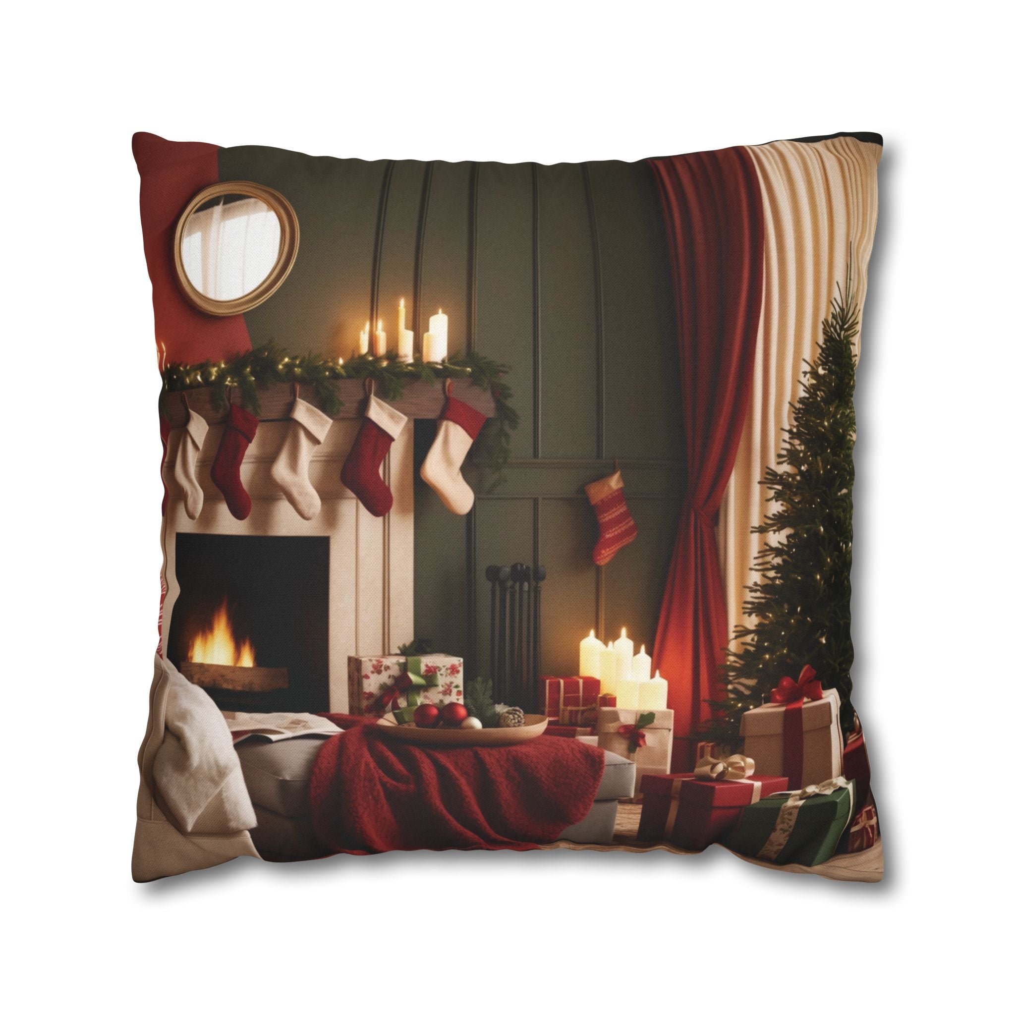 Cozy Holiday Home, Throw Pillow Case
