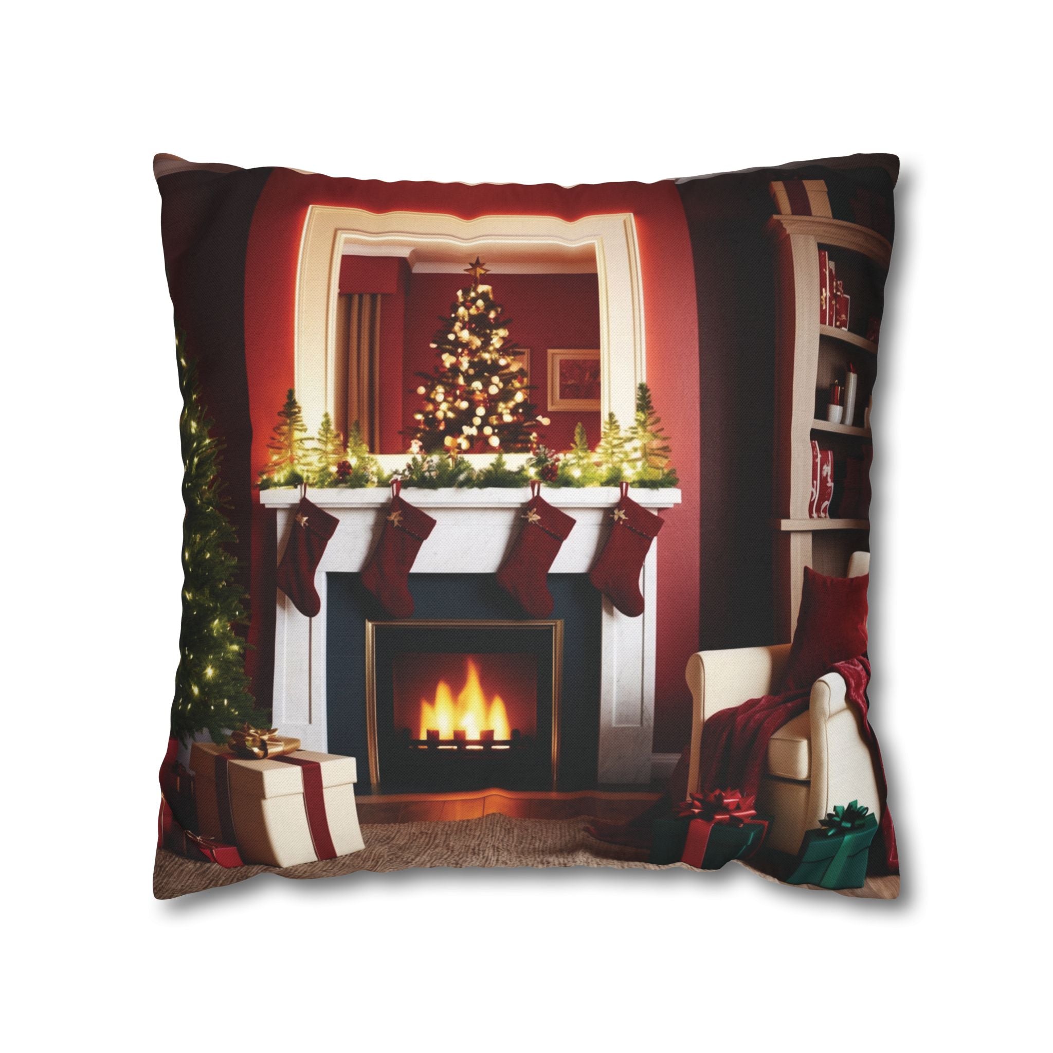 Cozy Holiday Home, Throw Pillow Case