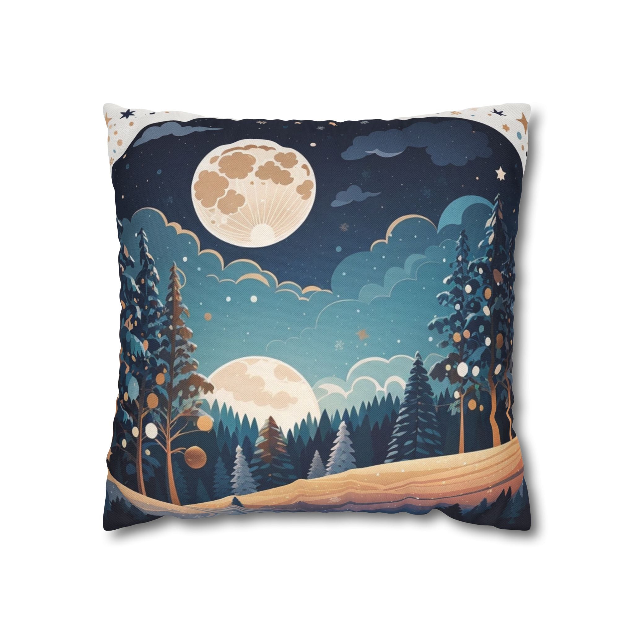Whimsical Winter Holiday Forest, Throw Pillow Case