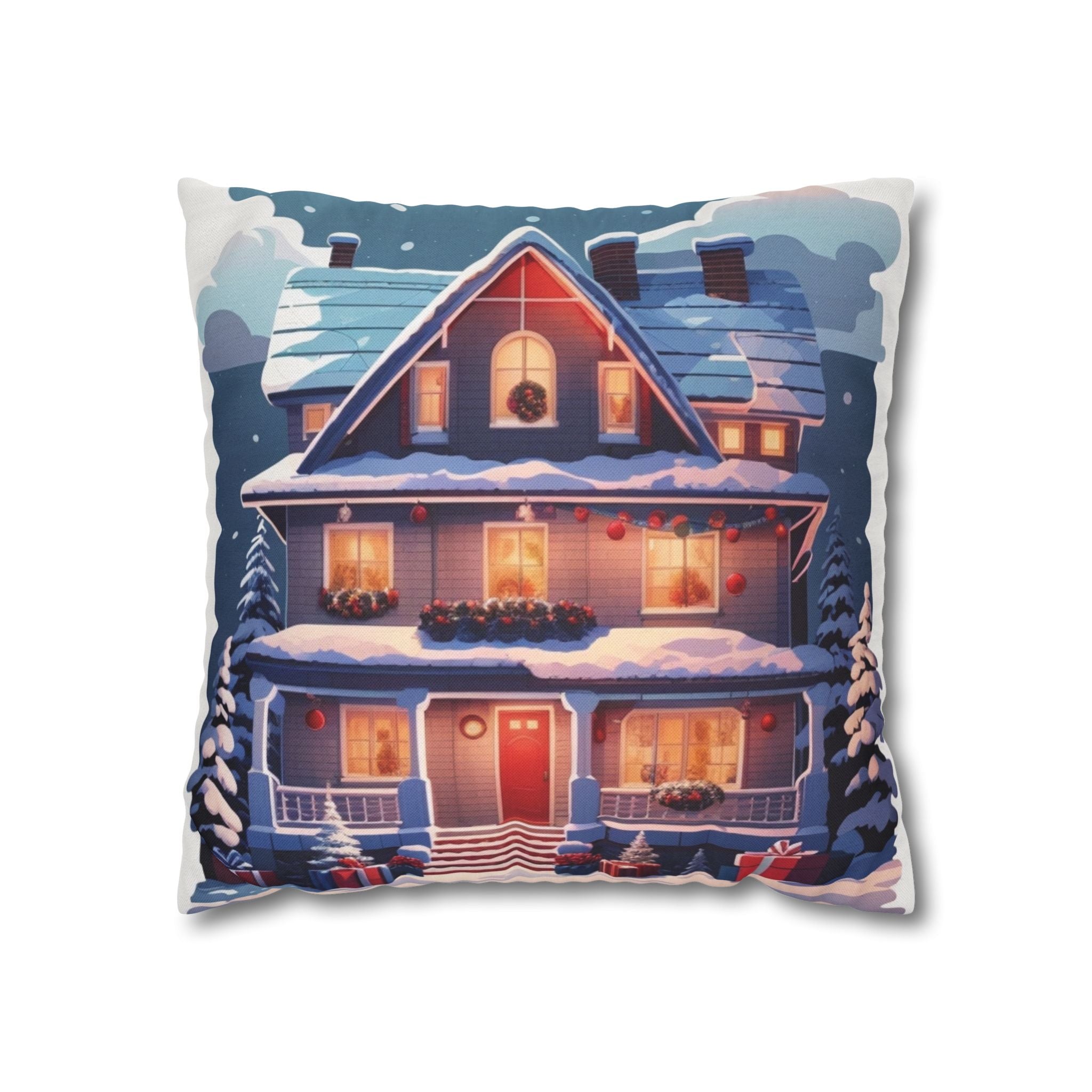 Vintage Holiday Home, Throw Pillow Case