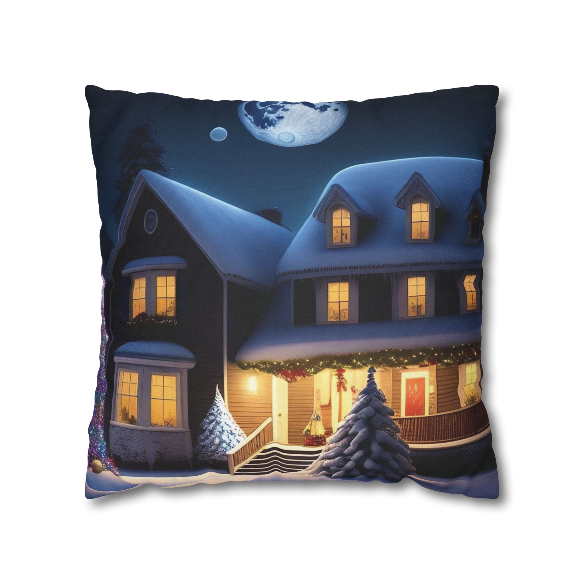 Whimsical Holiday Home, Throw Pillow Case