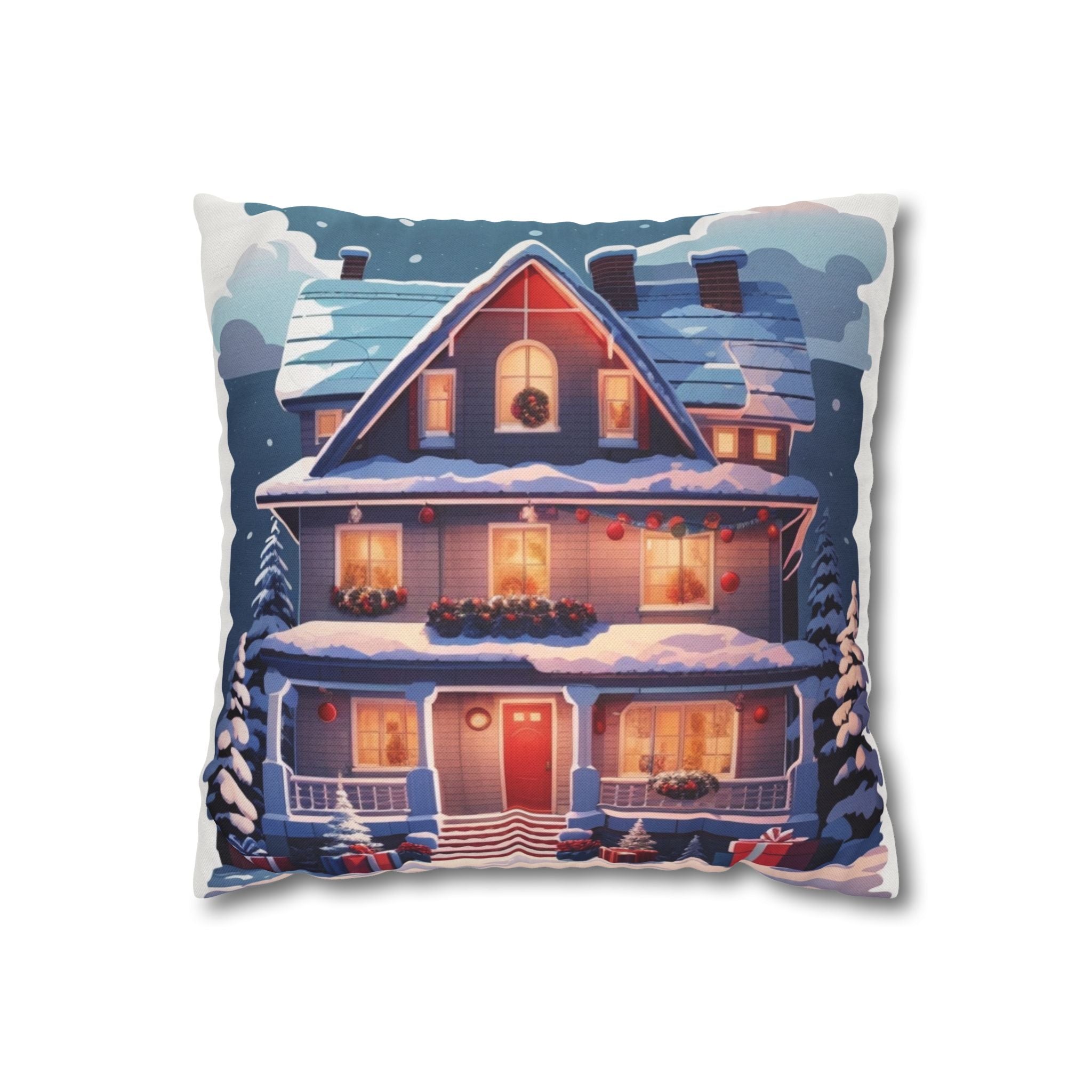 Vintage Holiday Home, Throw Pillow Case