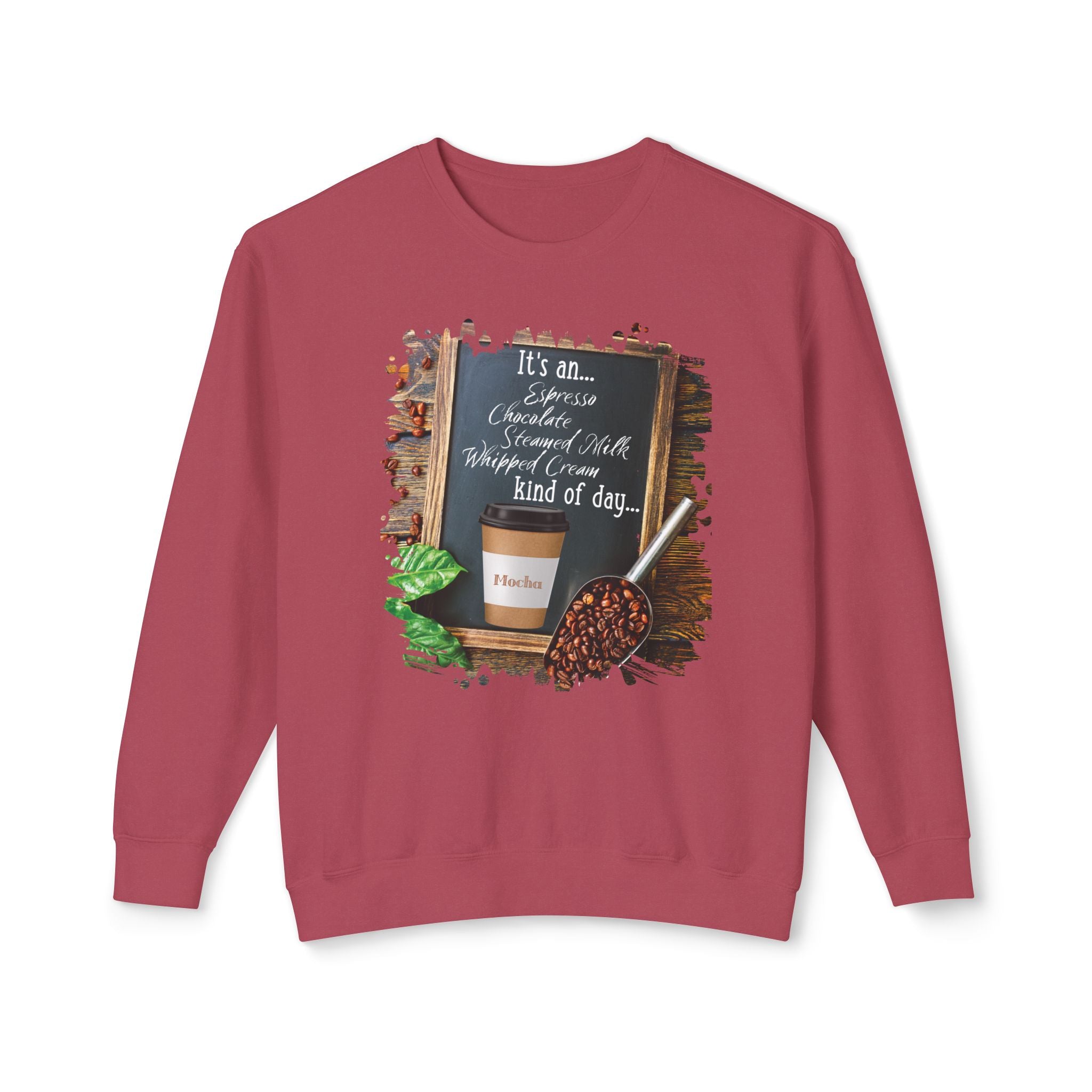 Mocha, Kind of Day, Unisex Lightweight Crewneck Sweatshirt
