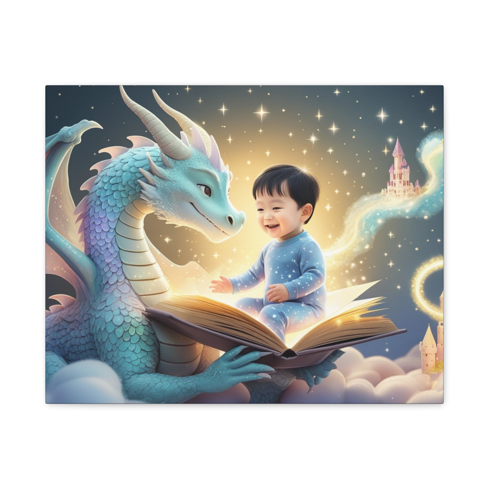 Personalized Fairy-Tale Child Likeness Portrait Canvas | Custom Nursery Wall Art, Stretched Matte Print