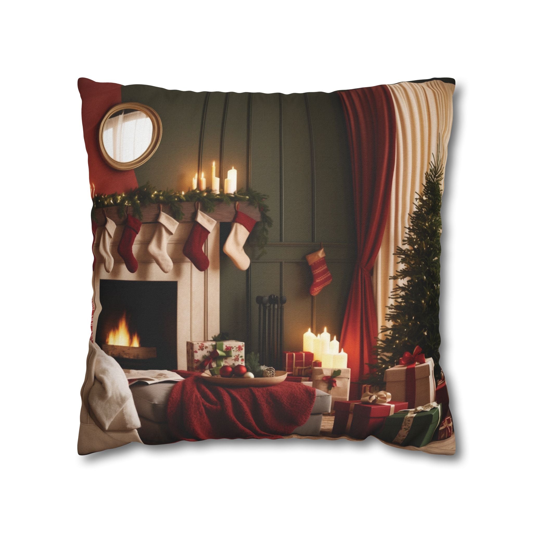 Cozy Holiday Home, Throw Pillow Case