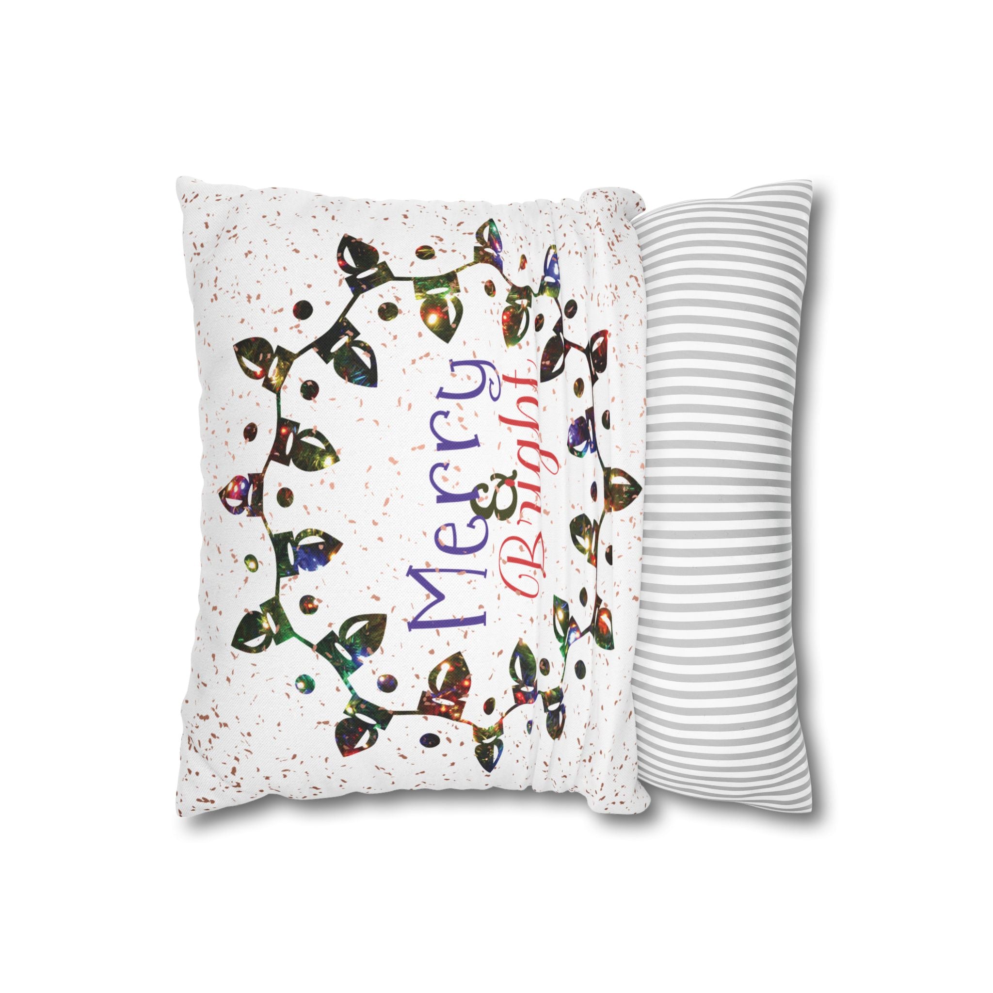 Merry & Bright Christmas Lights, Colored Lights, Throw Pillow Case
