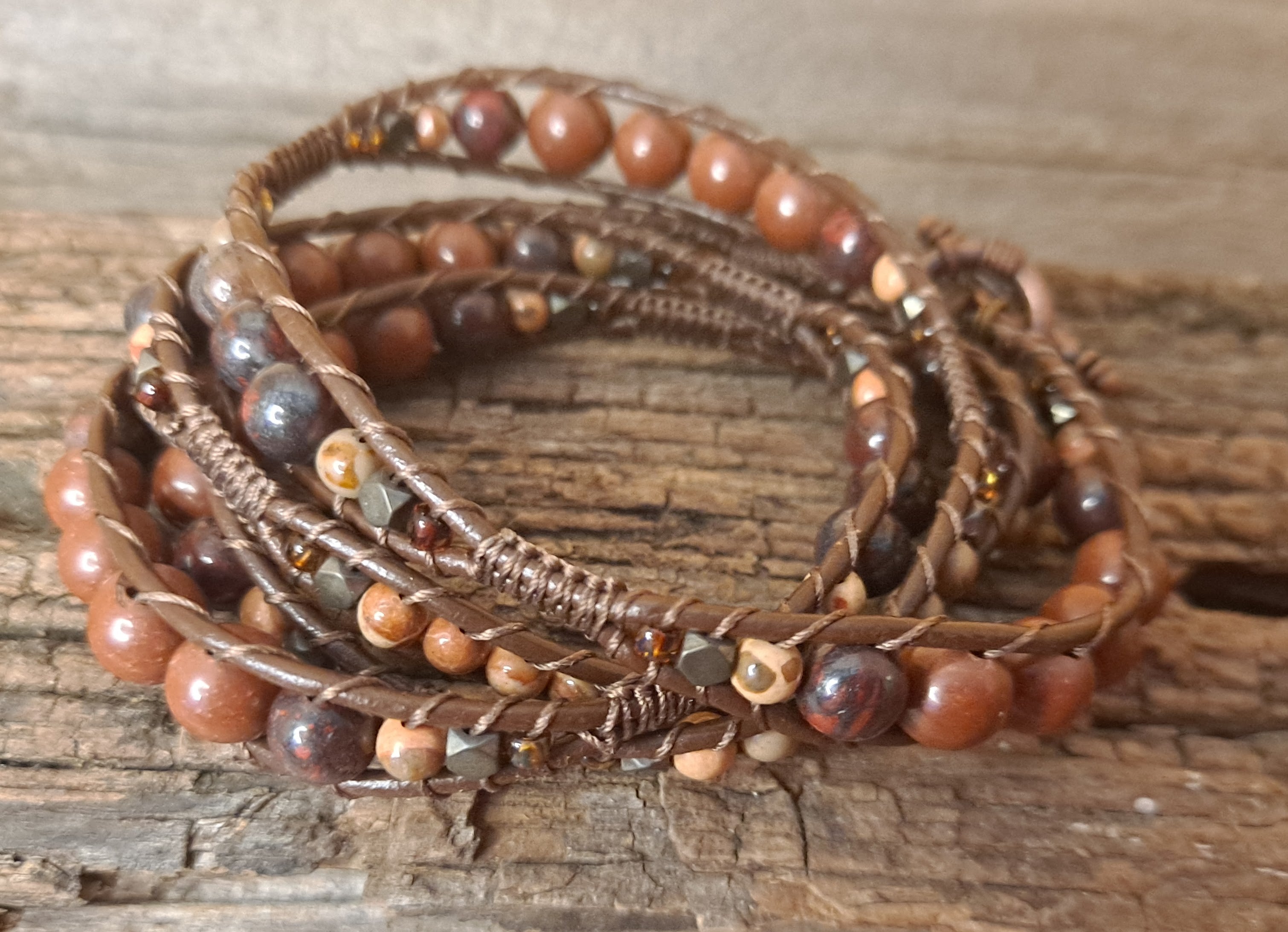 Bracelet Handmade, 4-Wrap Leather Bracelet (H10)