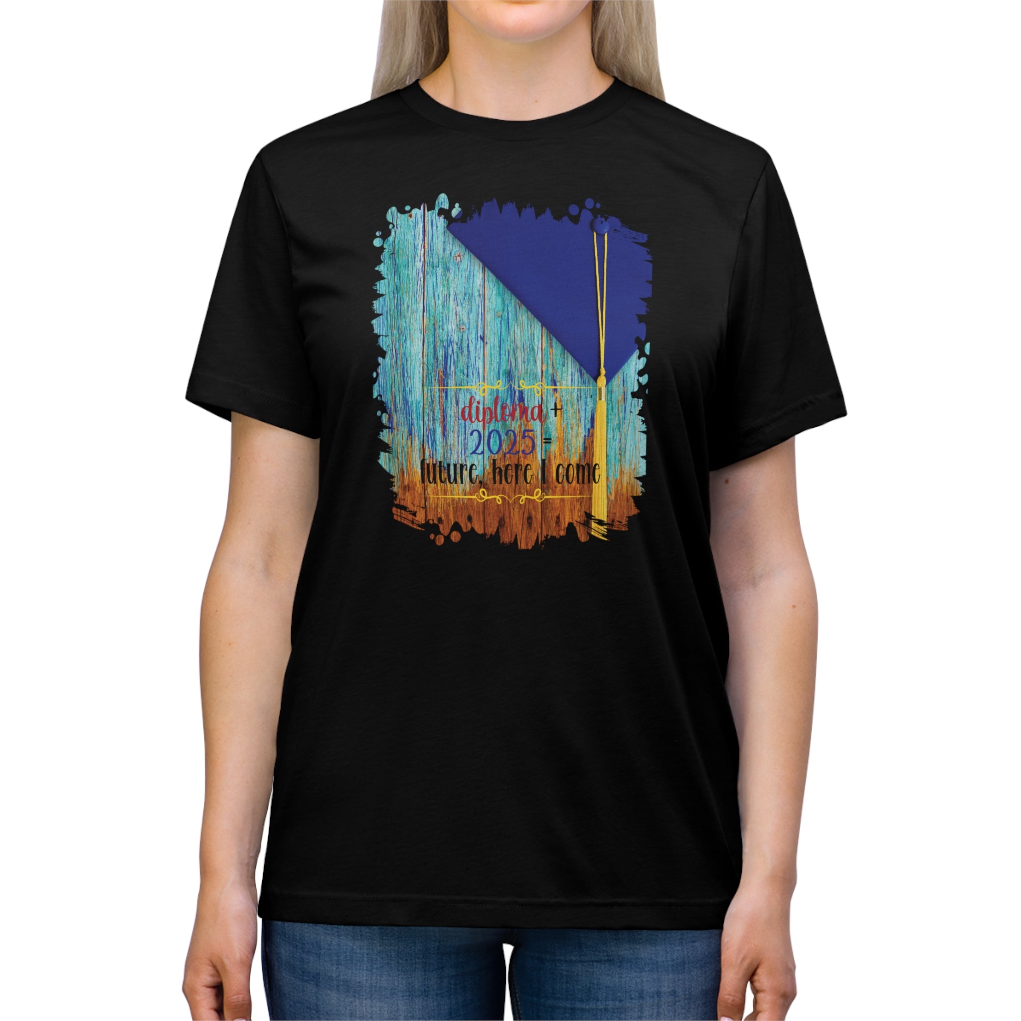 Diploma + 2025, 2025 Graduation, Unisex Triblend Tee