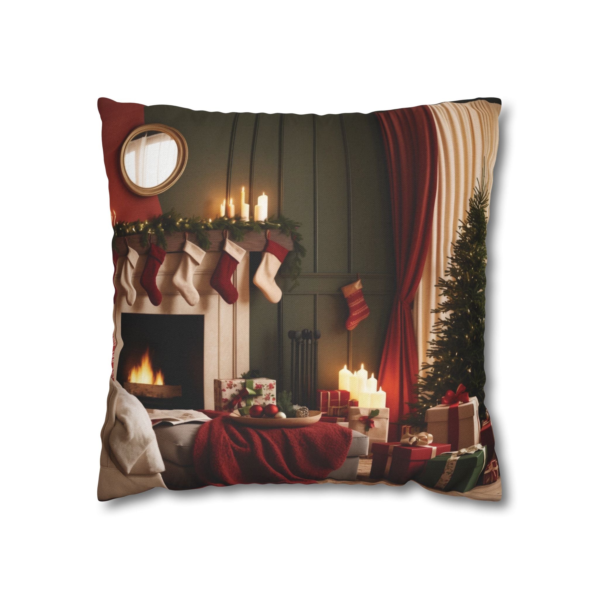 Cozy Holiday Home, Throw Pillow Case