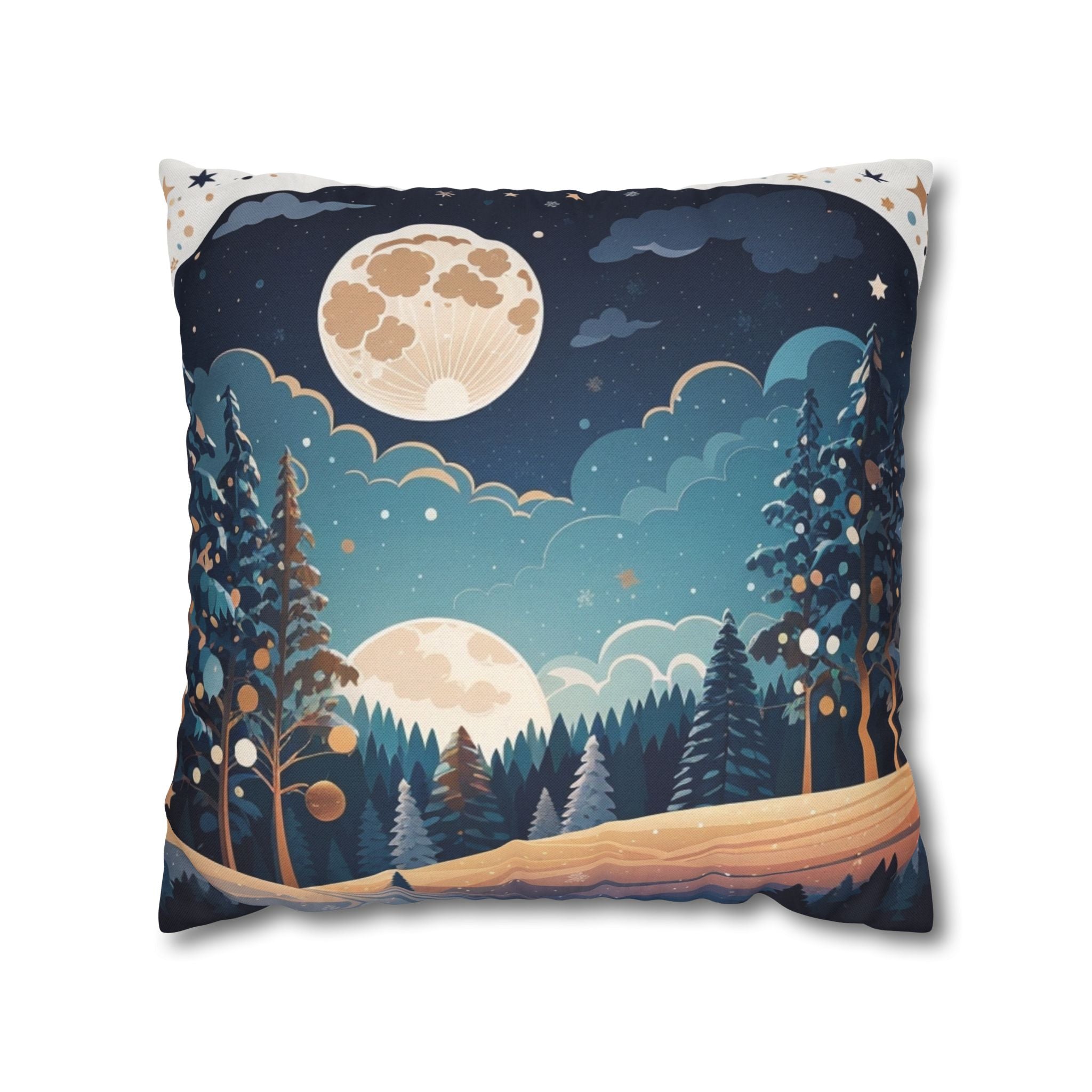 Whimsical Winter Holiday Forest, Throw Pillow Case