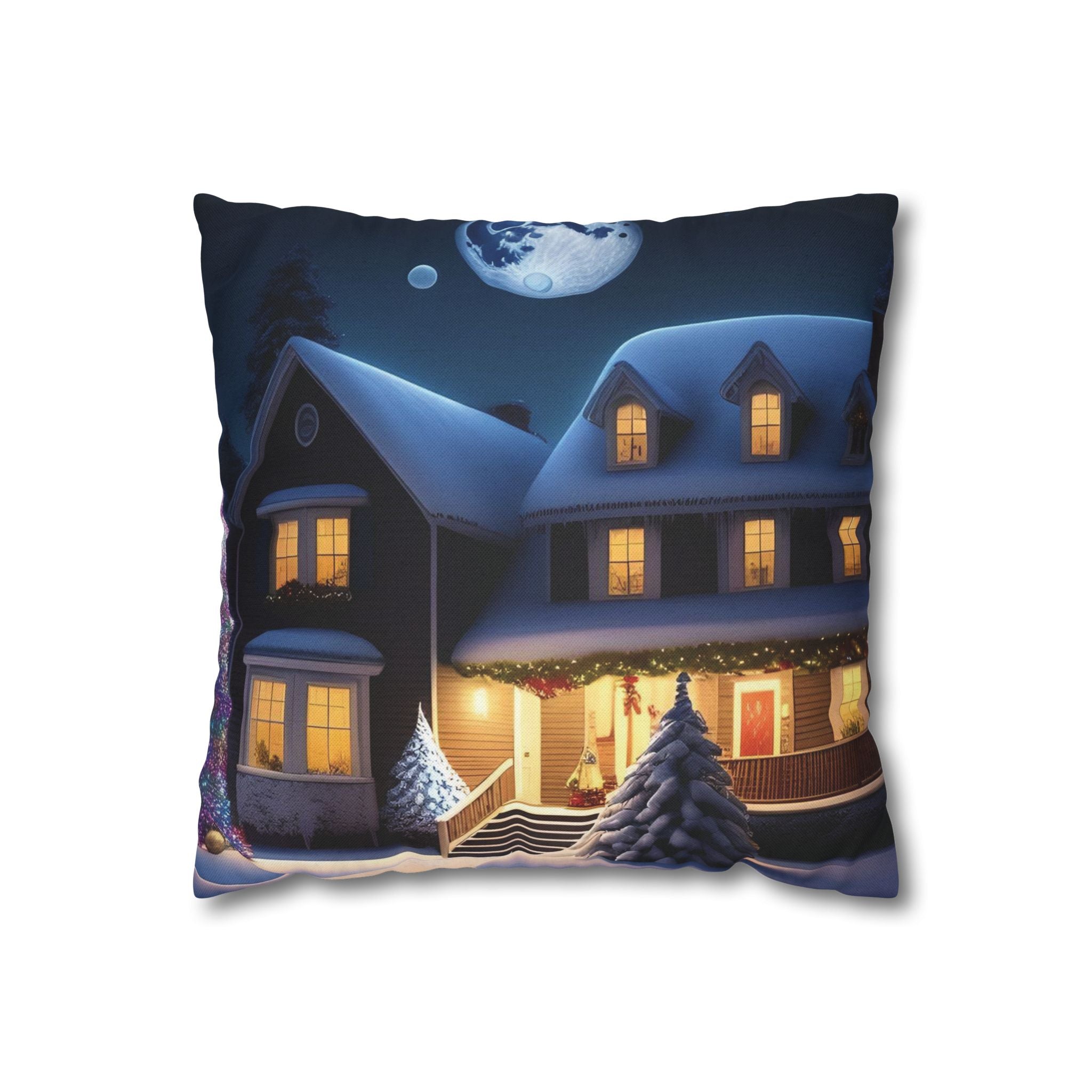 Whimsical Holiday Home, Throw Pillow Case