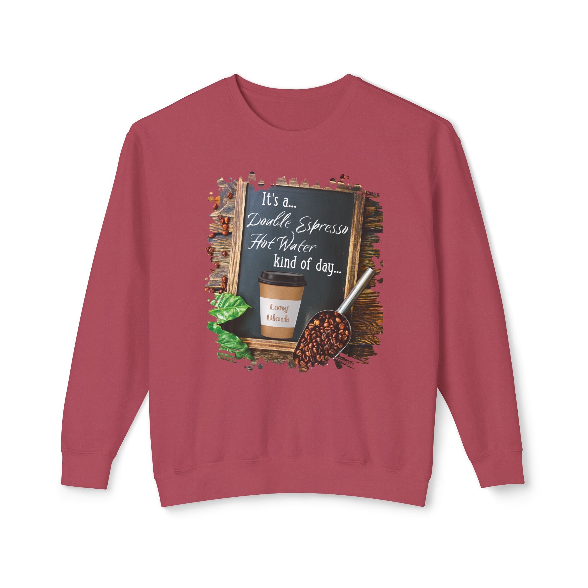 Long Black, Kind of Day, Unisex Lightweight Crewneck Sweatshirt