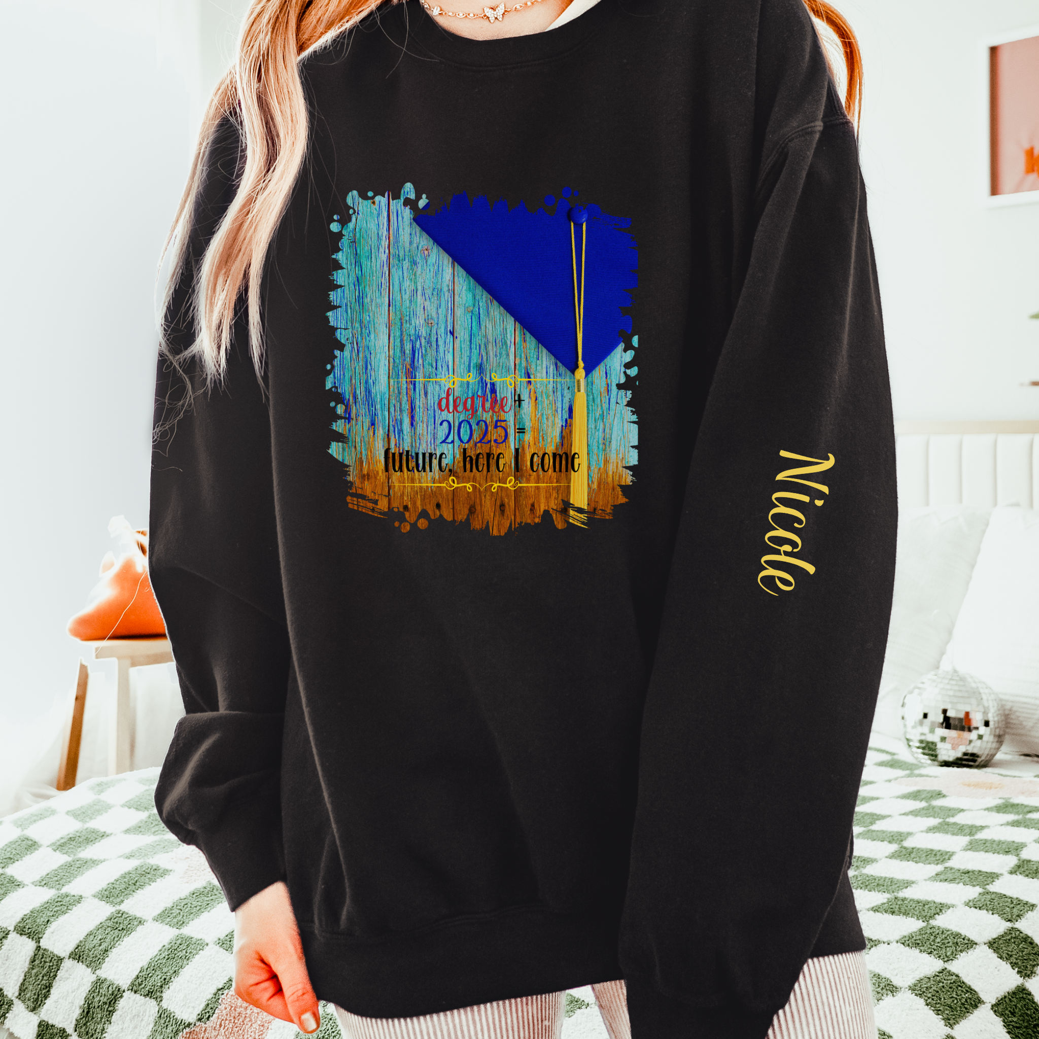 Degree + 2025, 2025 Graduation, Unisex Lightweight Crewneck Sweatshirt