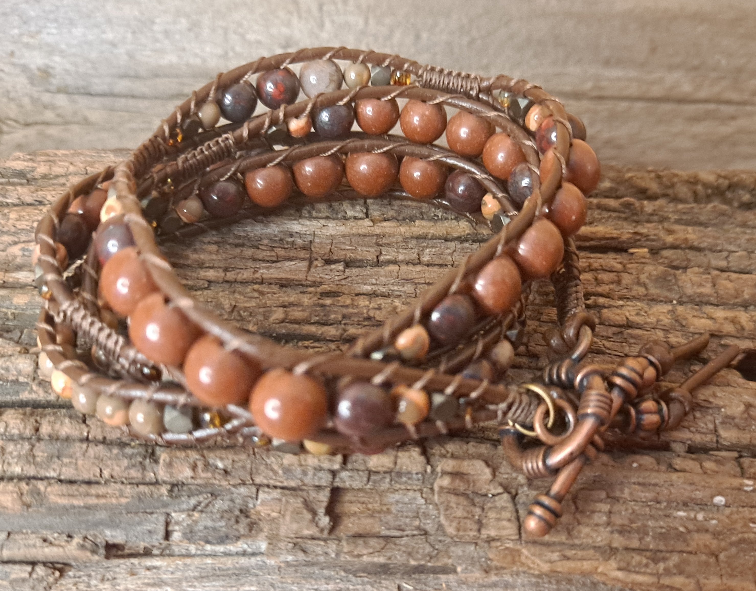 Bracelet Handmade, 4-Wrap Leather Bracelet (H10)