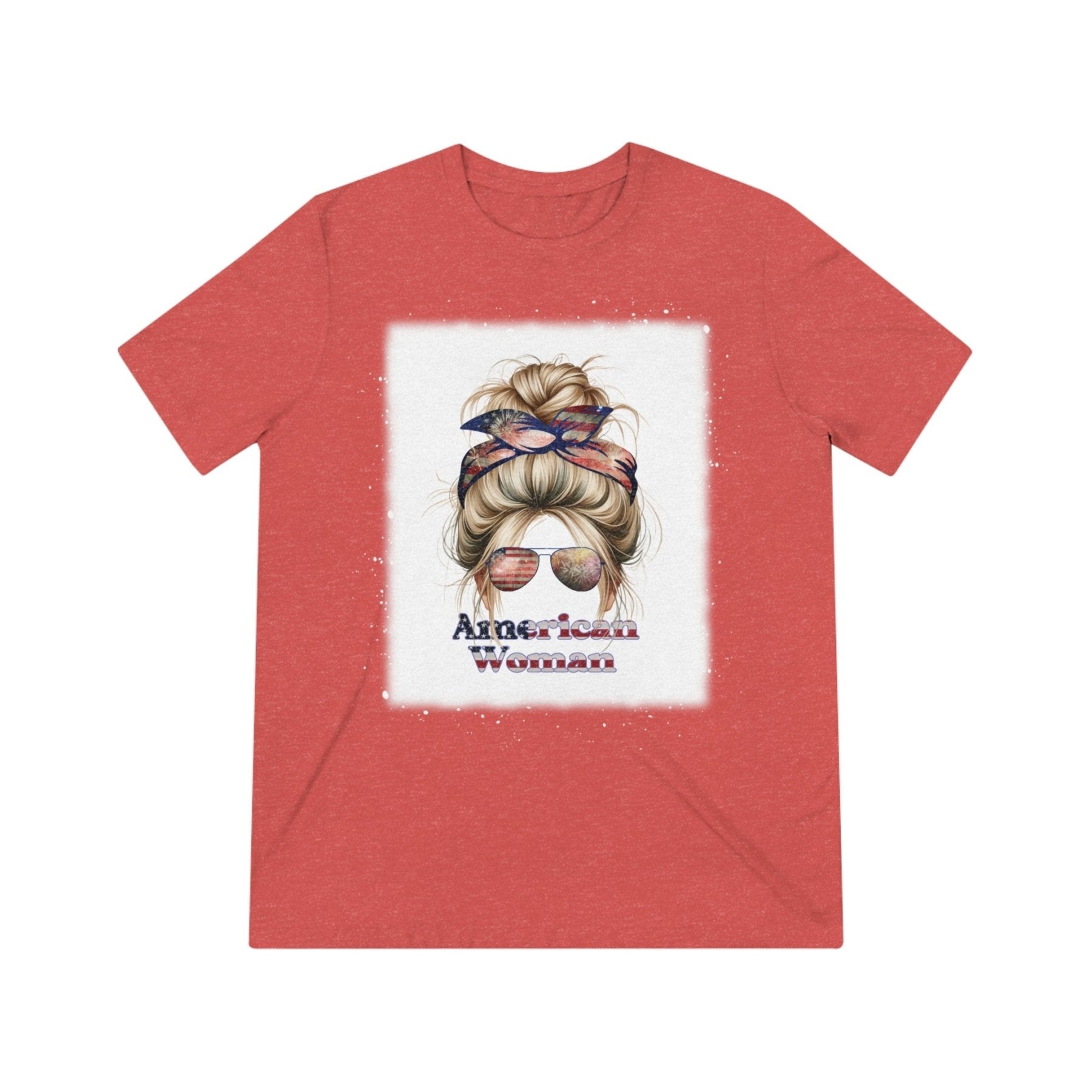 American Woman, Blond Hair, Unisex Triblend T-Shirt - Janlyn's Crafts