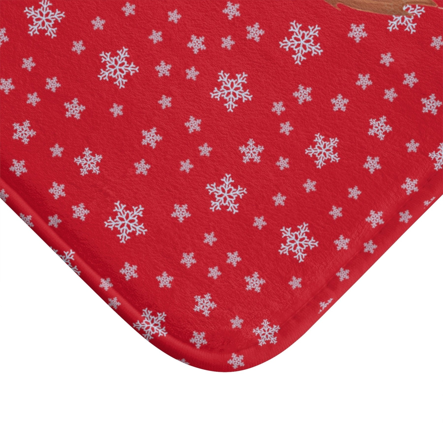 Bath Mat, Winter, Hello Winter, Dark Red, Snowman 2 - Janlyn's Crafts