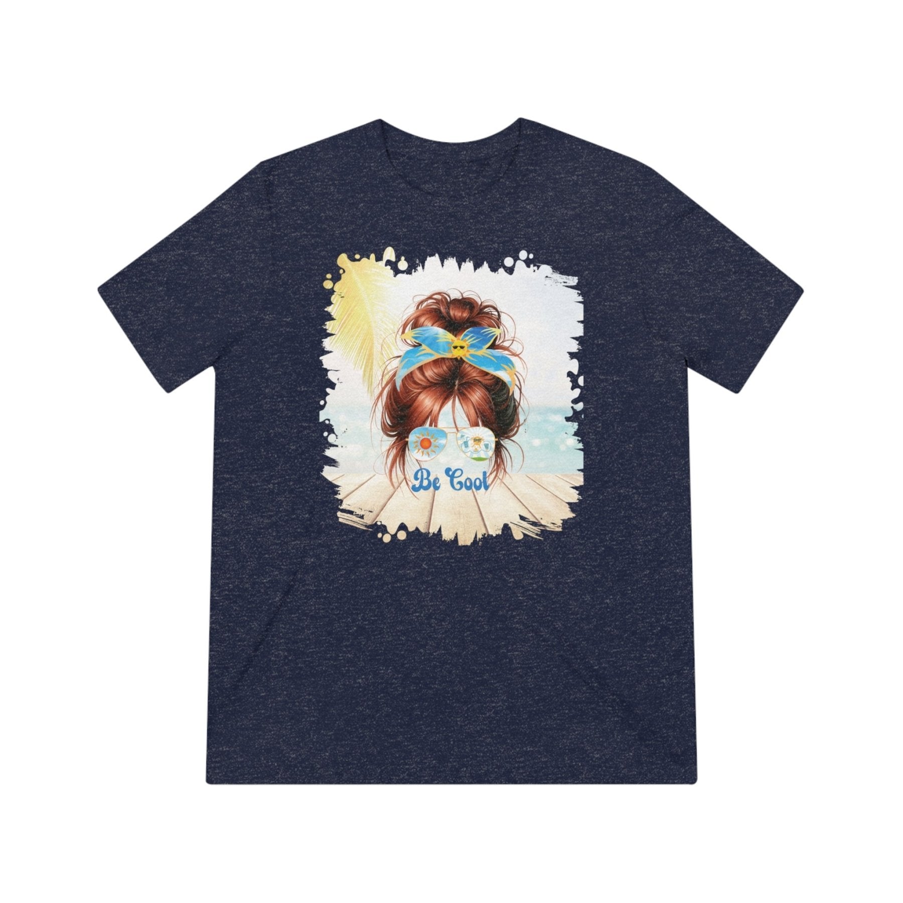 Be Cool Sun, Red Hair Messy Bun, Unisex Triblend T - Shirt - Janlyn's Crafts