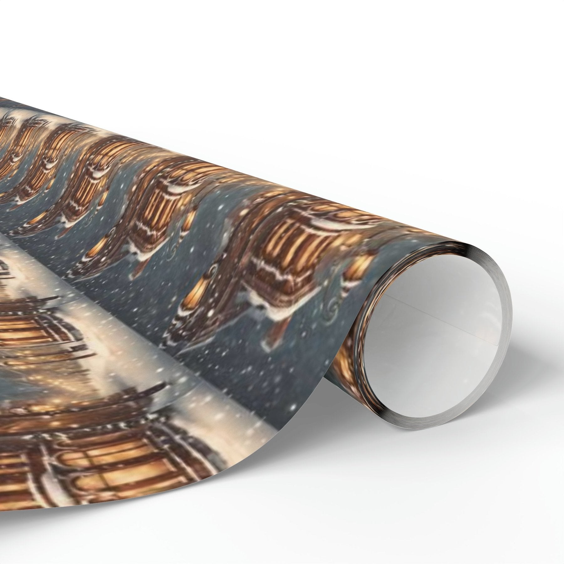 Christmas Wrapping Paper, Vintage Christmas Scene 1 - Janlyn's Crafts