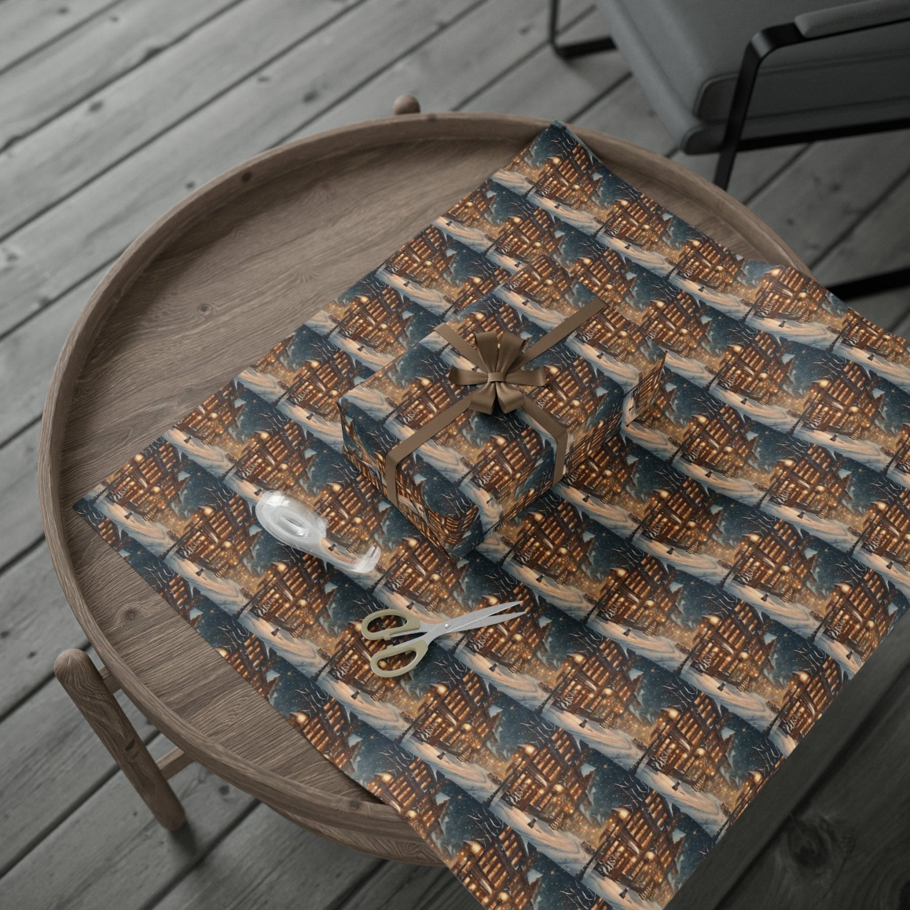 Christmas Wrapping Paper, Vintage Christmas Scene 2 - Janlyn's Crafts