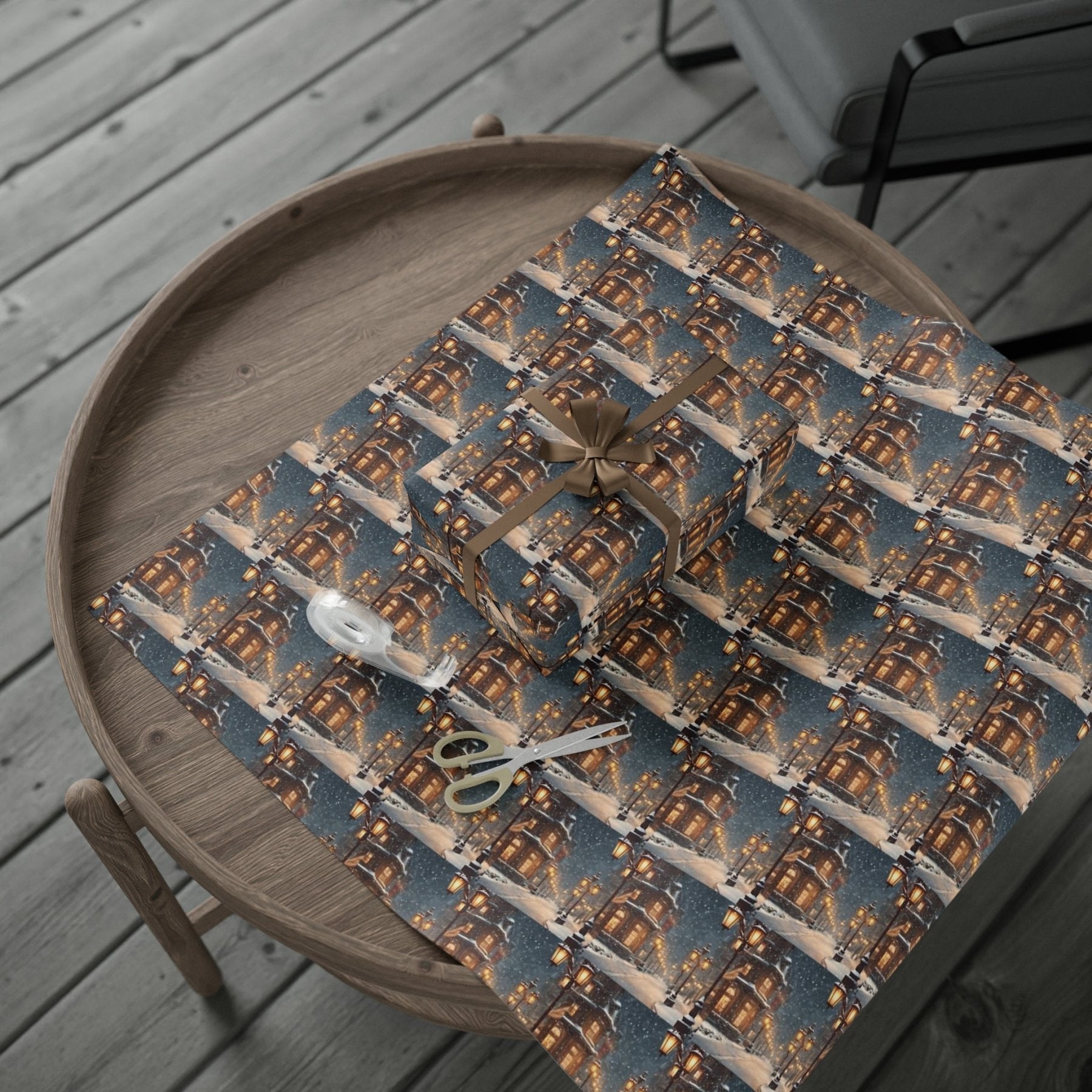 Christmas Wrapping Paper, Vintage Christmas Scene 3 - Janlyn's Crafts
