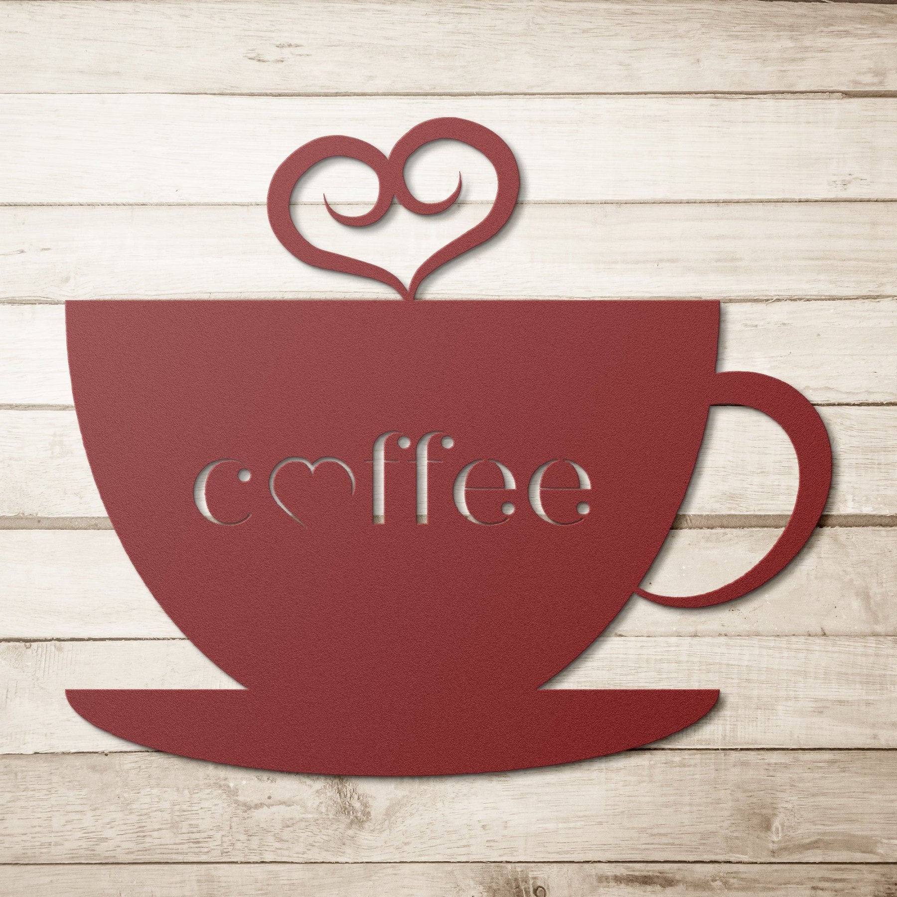 Coffee, Heart, Metal Sign - Janlyn's Crafts