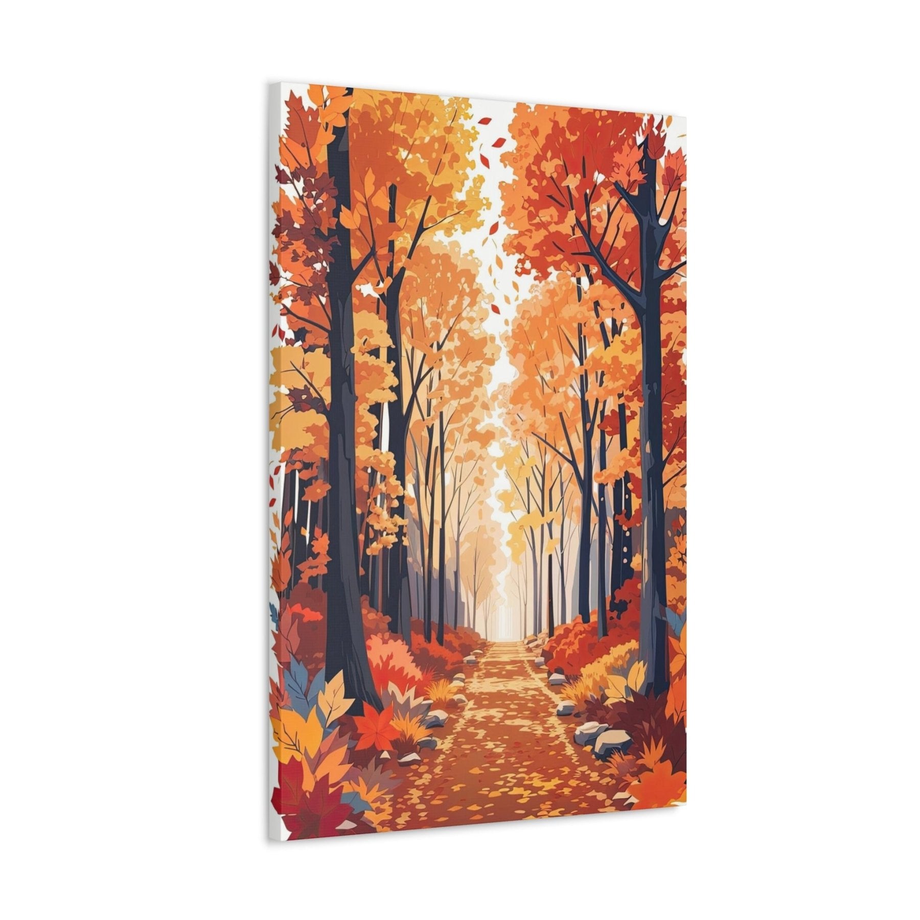 Canvas print of Forest scene in the season of Fall Autumn side view | Janlyn's Crafts