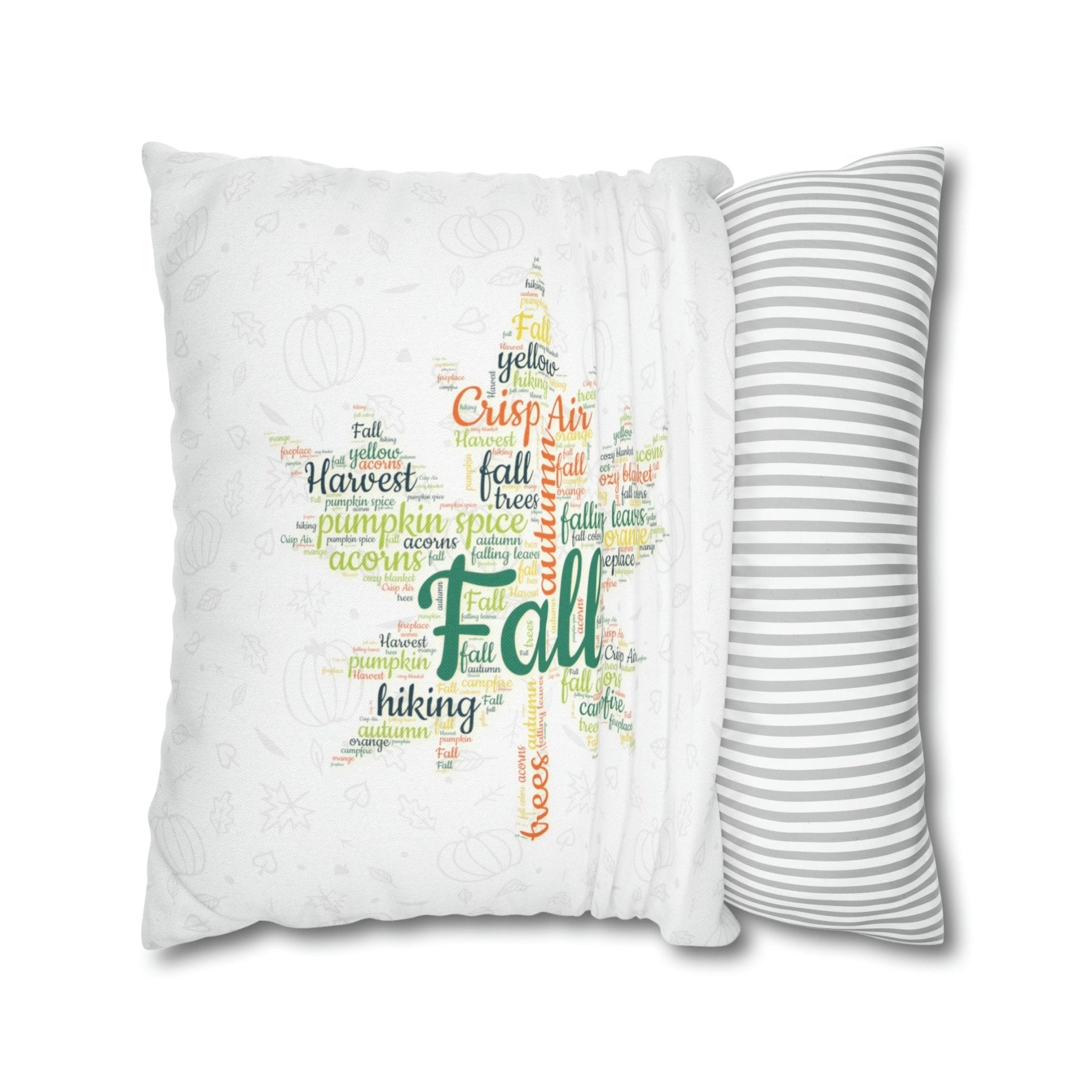 Square Throw Pillow Cover Case Fall Autumn Descriptive Words Depicting Pillow Insertion Removal | Janlyn's Crafts