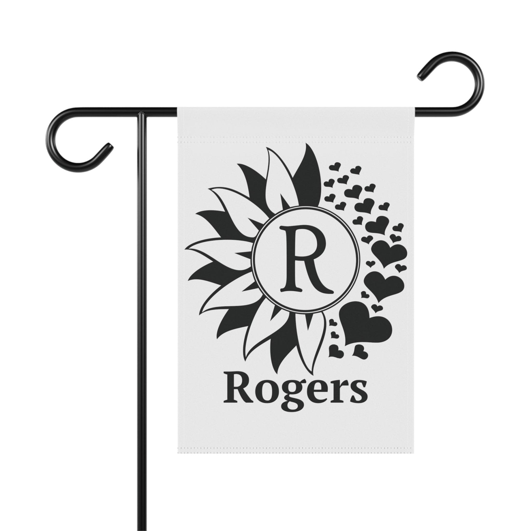 Flower & Hearts Garden, Lawn, House, Monogram Name - Janlyn's Crafts