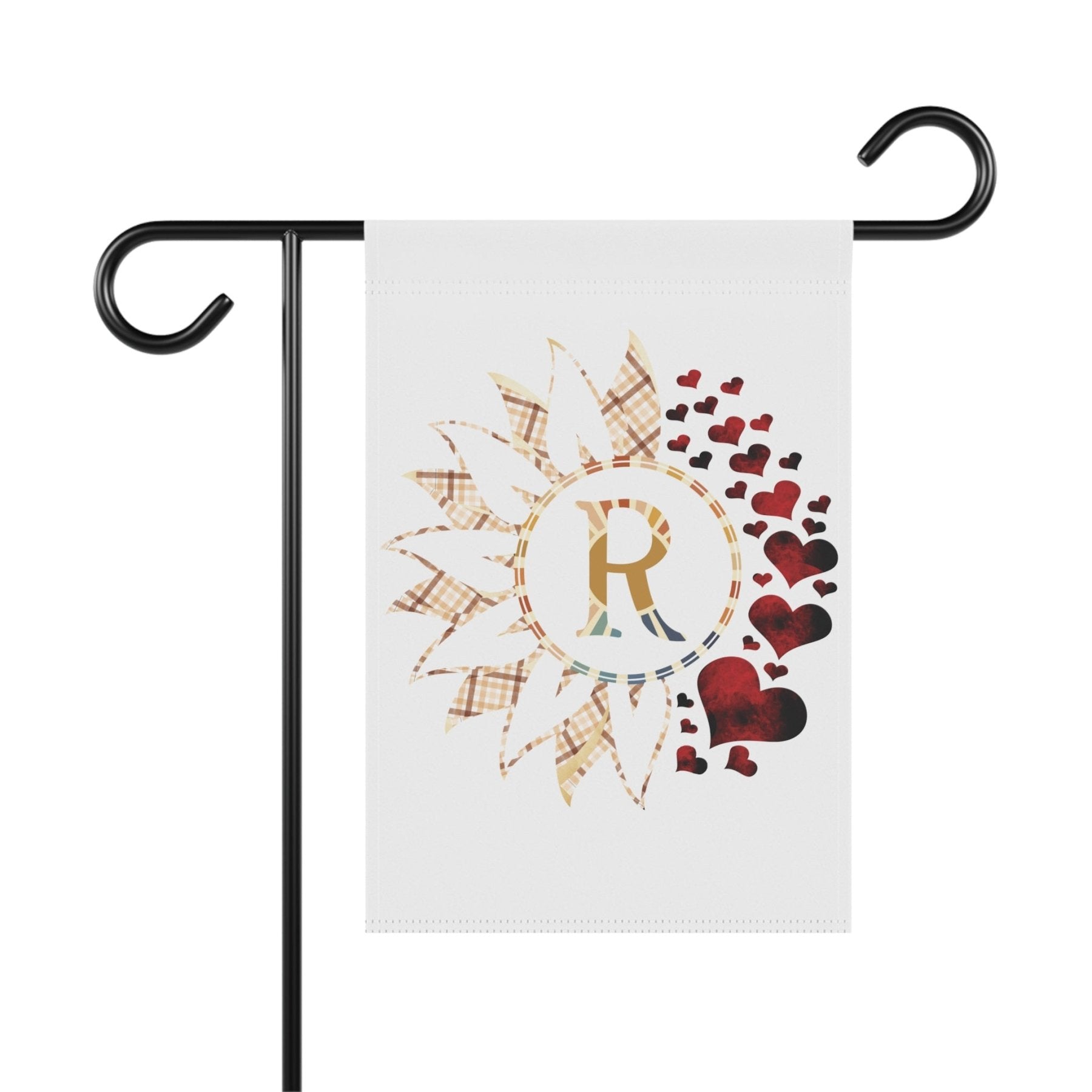 Flower & Hearts Garden, Lawn, House, Vintage Plaid Monogram - Janlyn's Crafts