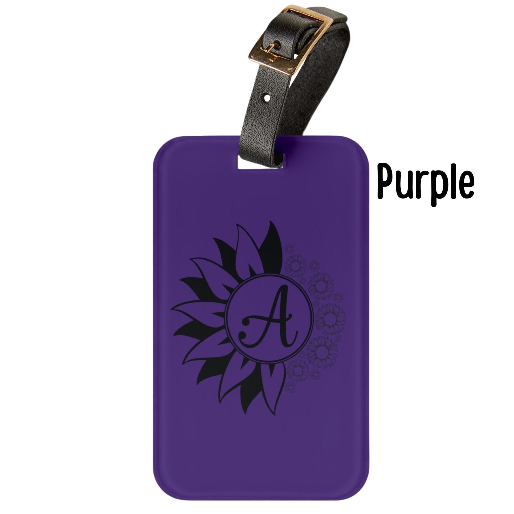 Flower & Sunflowers Personalized Monogram Luggage Tag, Sunflowers - Janlyn's Crafts