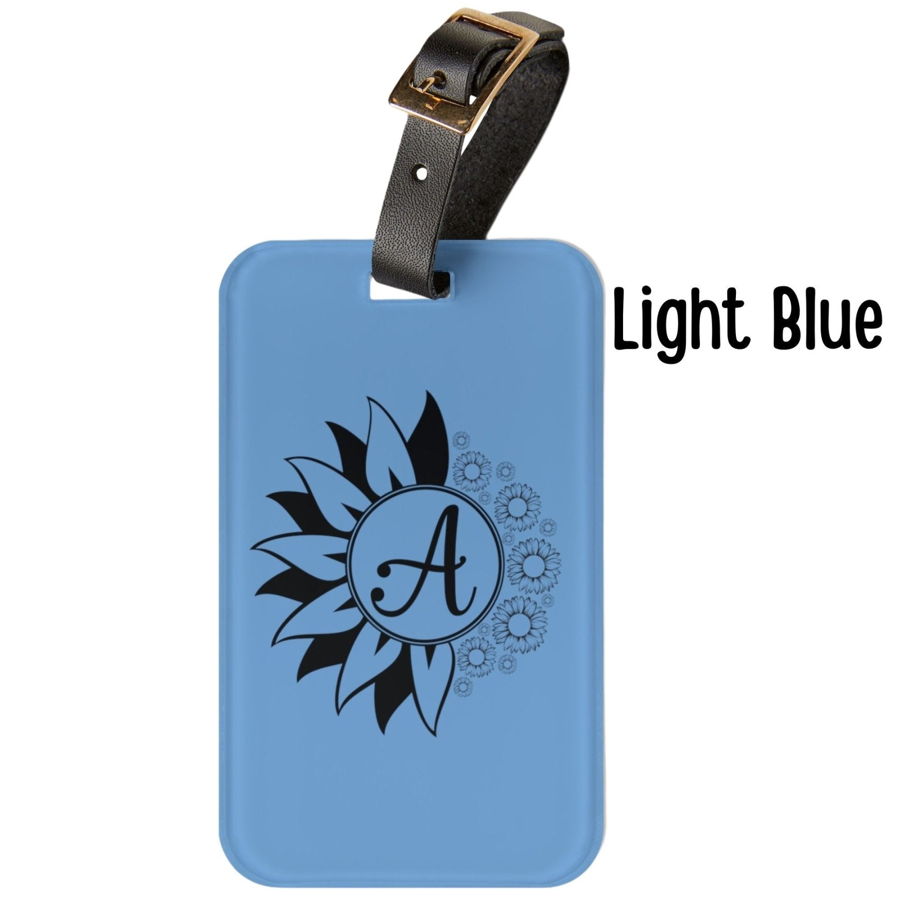 Flower & Sunflowers Personalized Monogram Luggage Tag, Sunflowers - Janlyn's Crafts