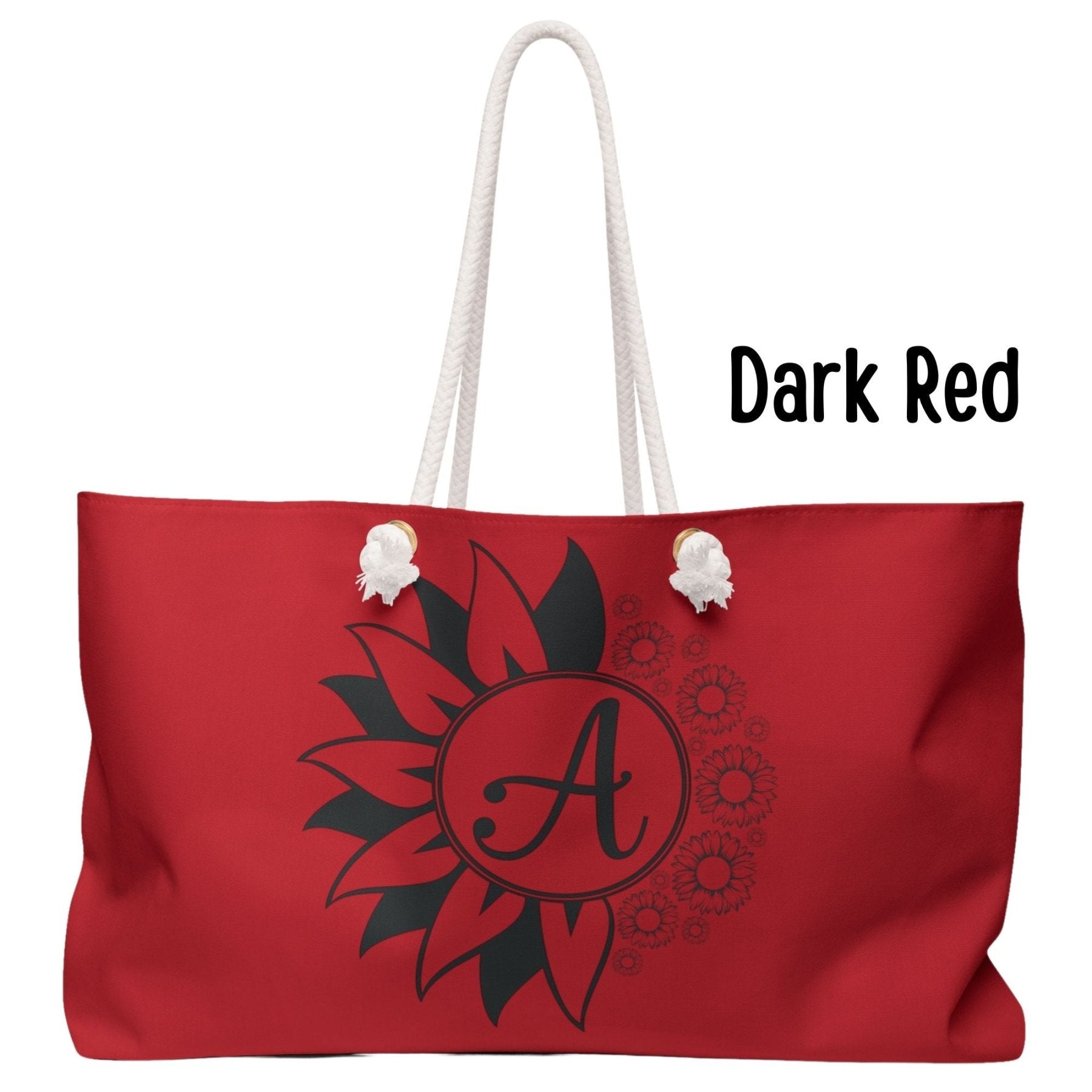 Flower & Sunflowers Personalized Monogram Weekender Bag, Sunflowers - Janlyn's Crafts