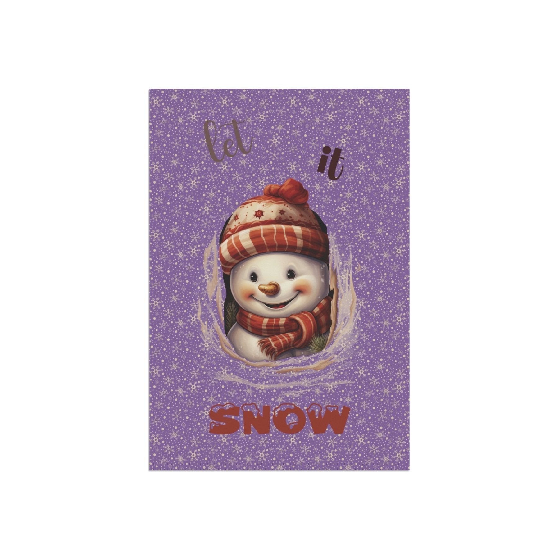 Garden Flag, Lawn Flag, House Flag, Home Flag, Winter Flag, Let it Snow, Light Purple, Snowman 3 - Janlyn's Crafts