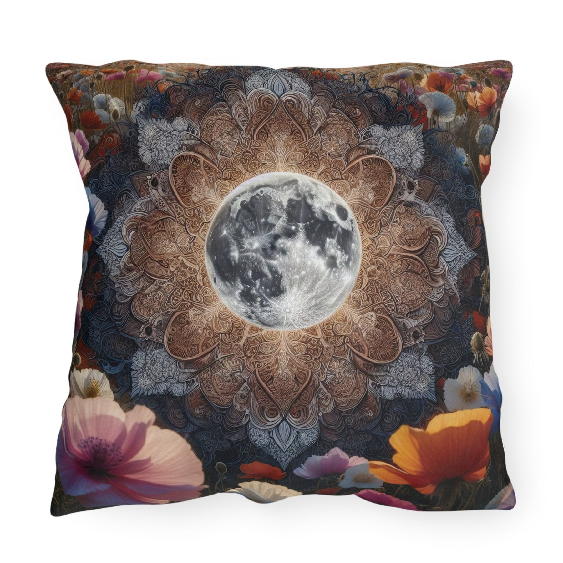 Moon & Flowers Outdoor Pillow, Qty 1, (18) - Janlyn's Crafts