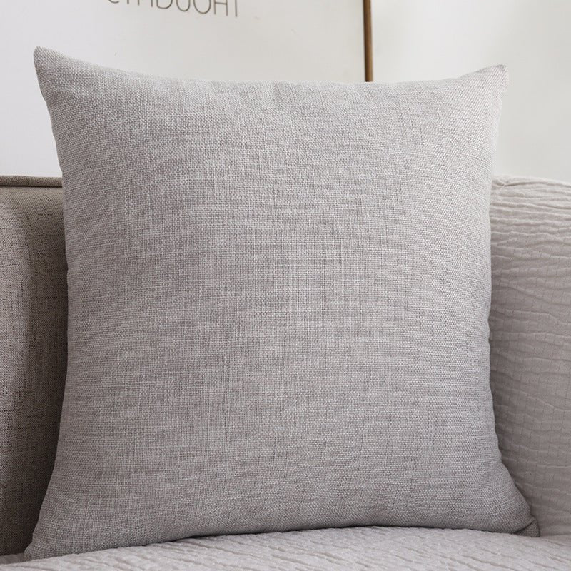 Plain Cotton Linen Sofa Cushion Thickened Square Pillow - Janlyn's Crafts