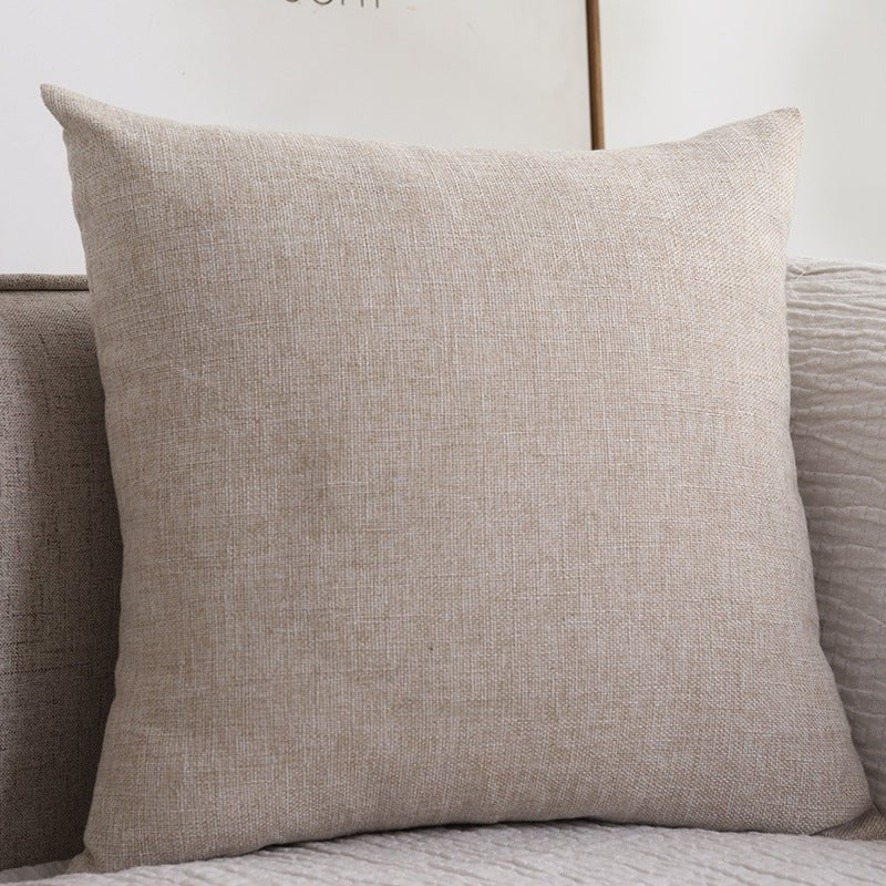 Plain Cotton Linen Sofa Cushion Thickened Square Pillow - Janlyn's Crafts