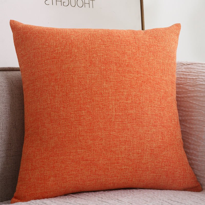 Plain Cotton Linen Sofa Cushion Thickened Square Pillow - Janlyn's Crafts