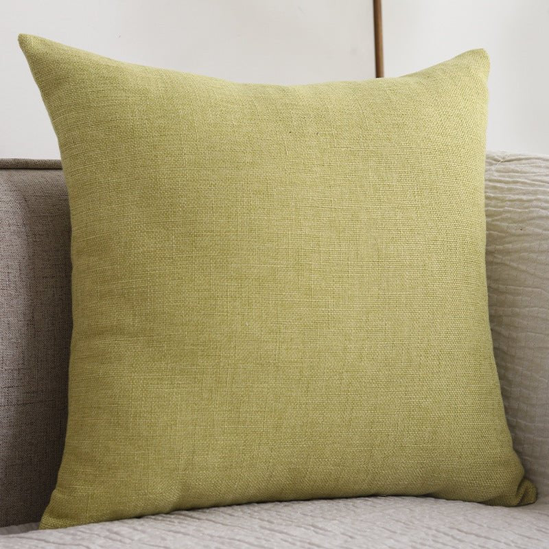 Plain Cotton Linen Sofa Cushion Thickened Square Pillow - Janlyn's Crafts
