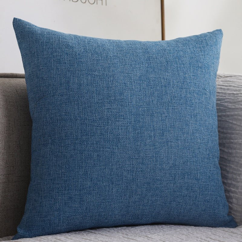 Plain Cotton Linen Sofa Cushion Thickened Square Pillow - Janlyn's Crafts