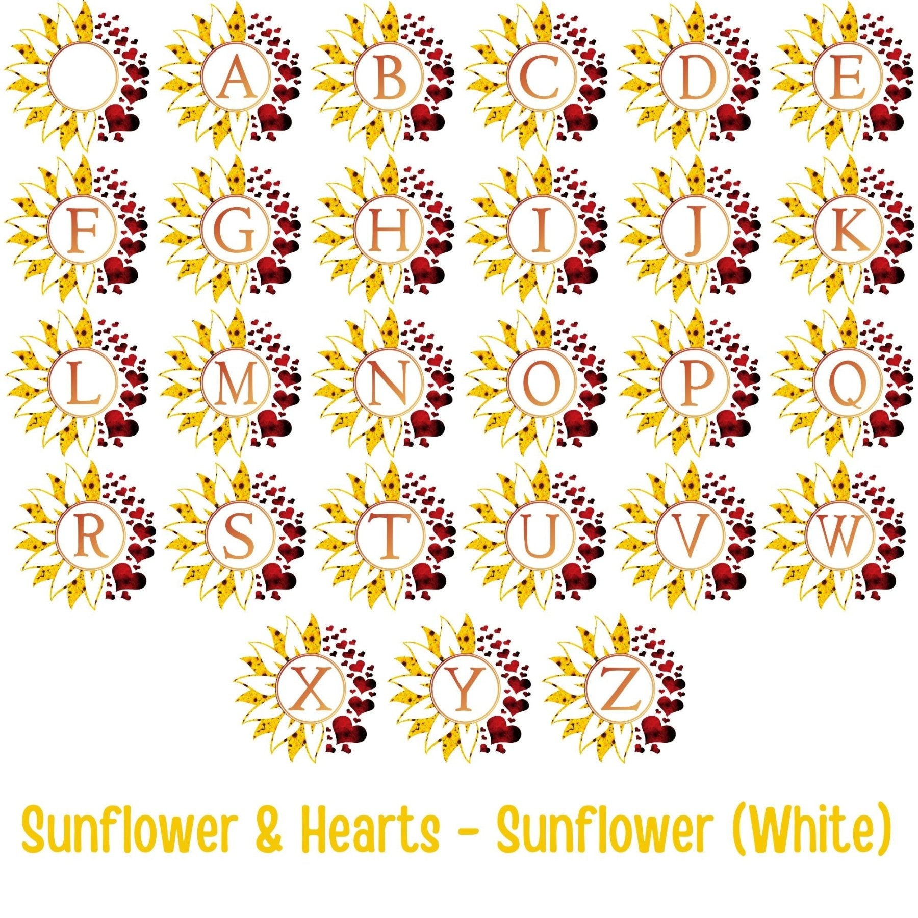 Sunflower & Hearts Outdoor Pillow, Monogram, Qty 1 (Sunflower) - Janlyn's Crafts