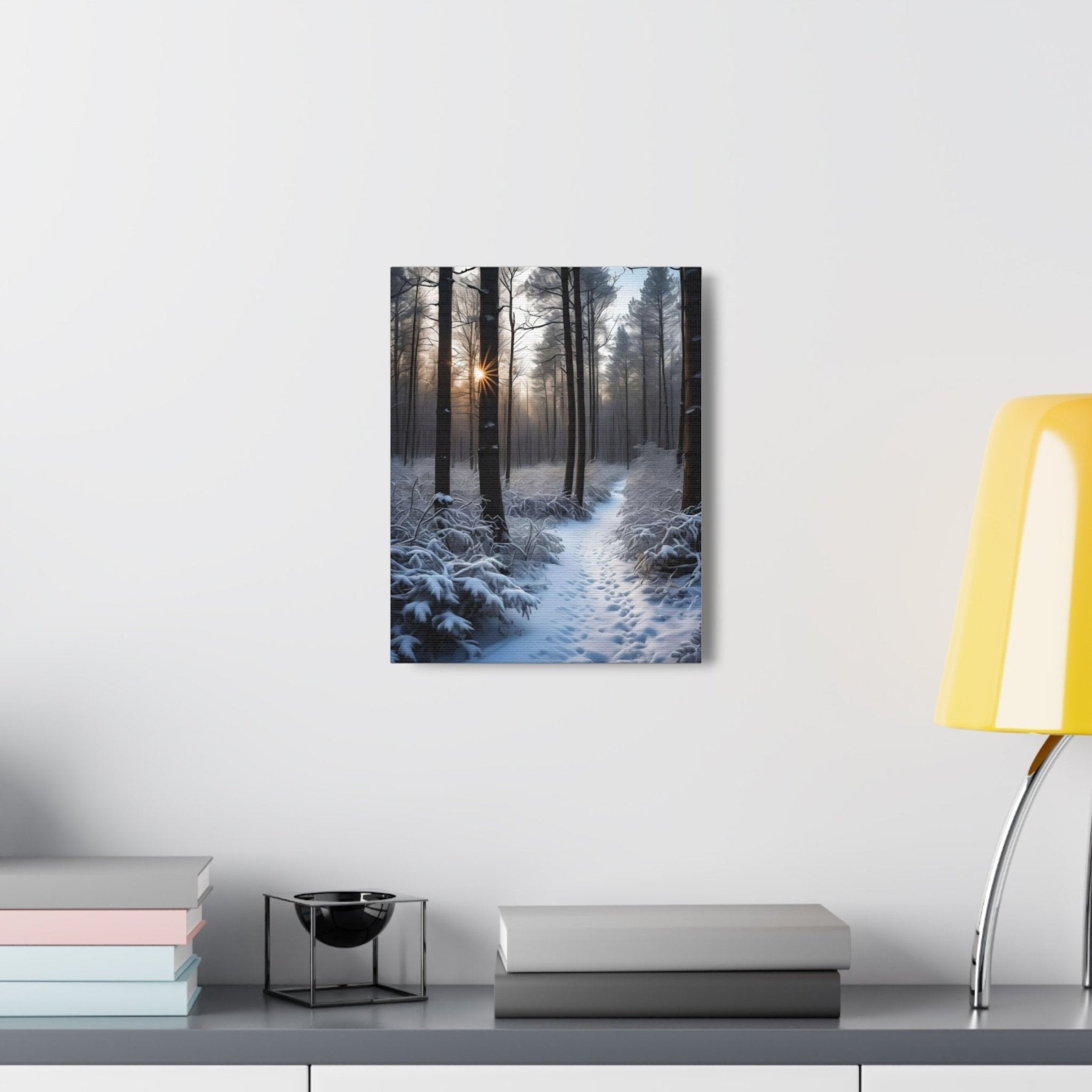 Winter Forest Landscape Canvas Print, Winter Wall Art, Winter Canvas, Winter Landscape Scene, Wall Art, Canvas Art, Winter Home Decor, Winter Forest Stream (6) - Janlyn's Crafts