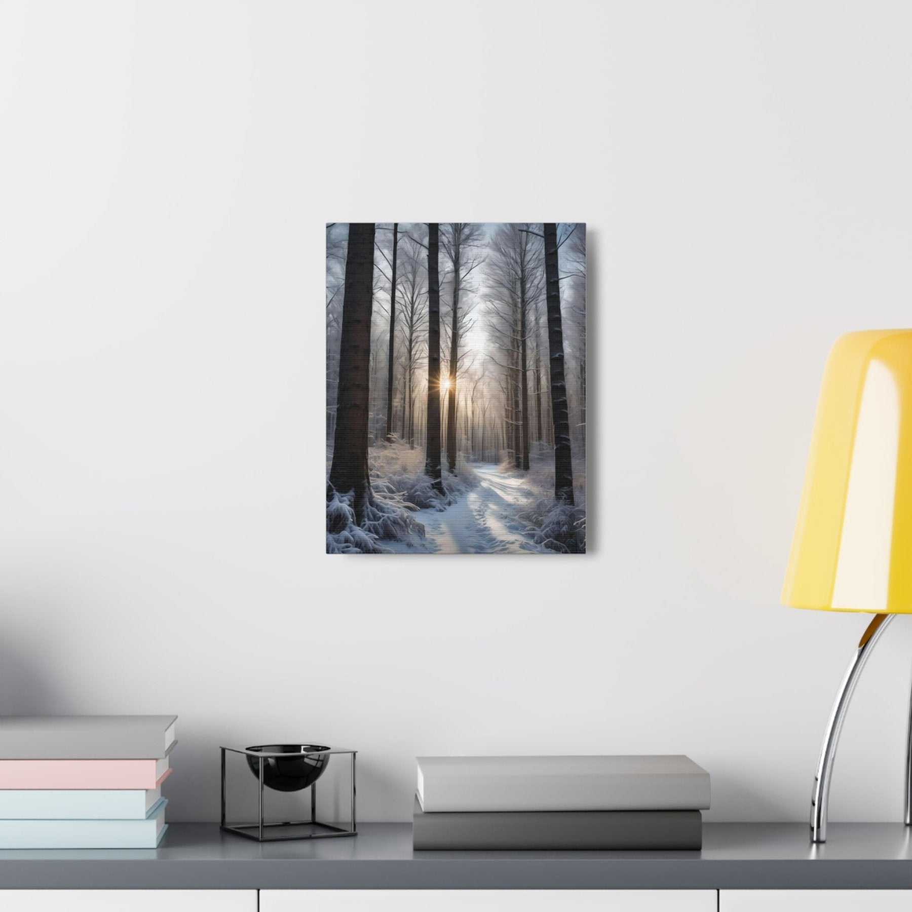 Winter Forest Landscape Canvas Print, Winter Wall Art, Winter Canvas, Winter Landscape Scene, Wall Art, Canvas Art, Winter Home Decor, Winter Forest Stream (7) - Janlyn's Crafts