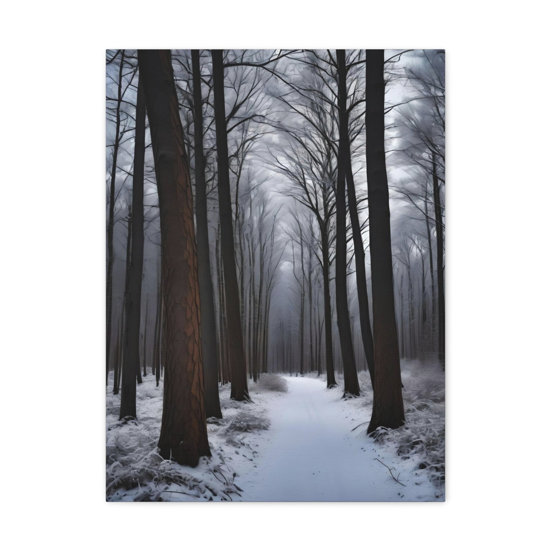 Winter Forest Landscape Canvas Print, Winter Wall Art, Winter Canvas, Winter Landscape Scene, Wall Art, Canvas Art, Winter Home Decor, Winter Forest Stream (8) - Janlyn's Crafts