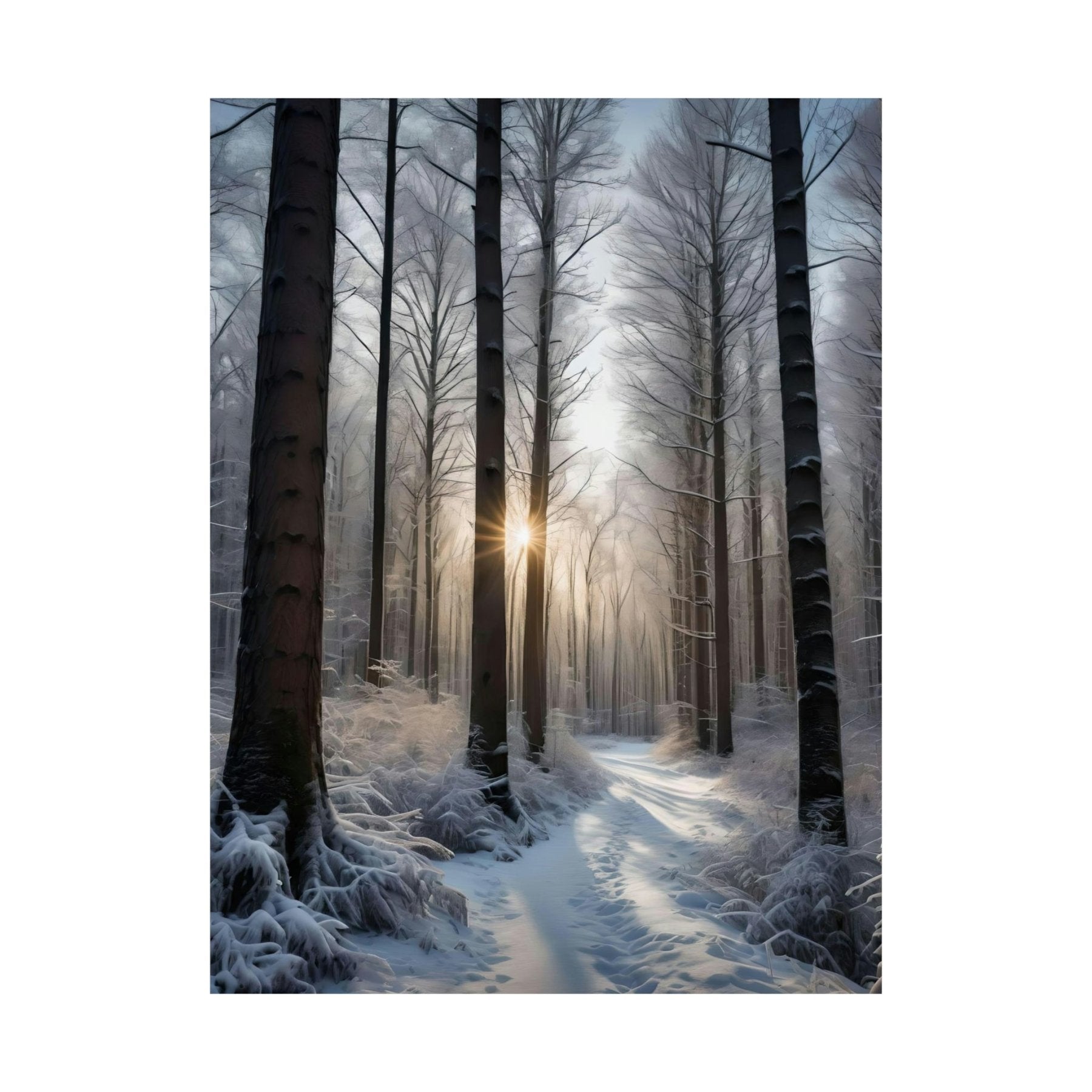 Winter Forest Landscape Poster Print, Winter Wall Art, Winter Poster, Winter Landscape Scene, Wall Art, Poster Art, Rolled Poster, Winter Home Decor, Winter Forest Stream (7) - Janlyn's Crafts