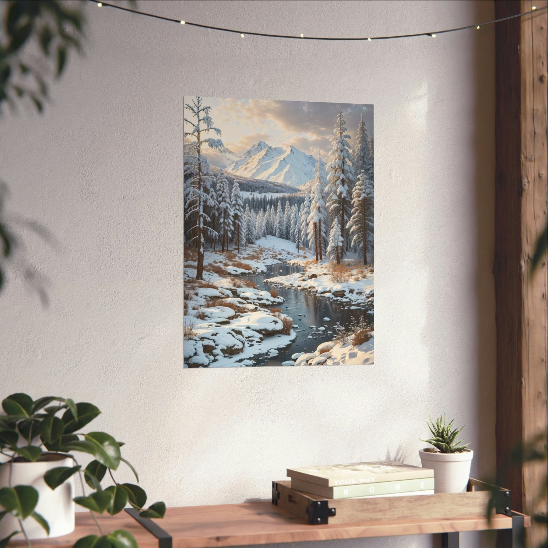 Winter Forest Landscape Poster Print, Winter Wall Art, Winter Poster, Winter Landscape Scene, Wall Art, Poster Art, Rolled Poster, Winter Home Decor, Winter Forest Stream (4) - Janlyn's Crafts