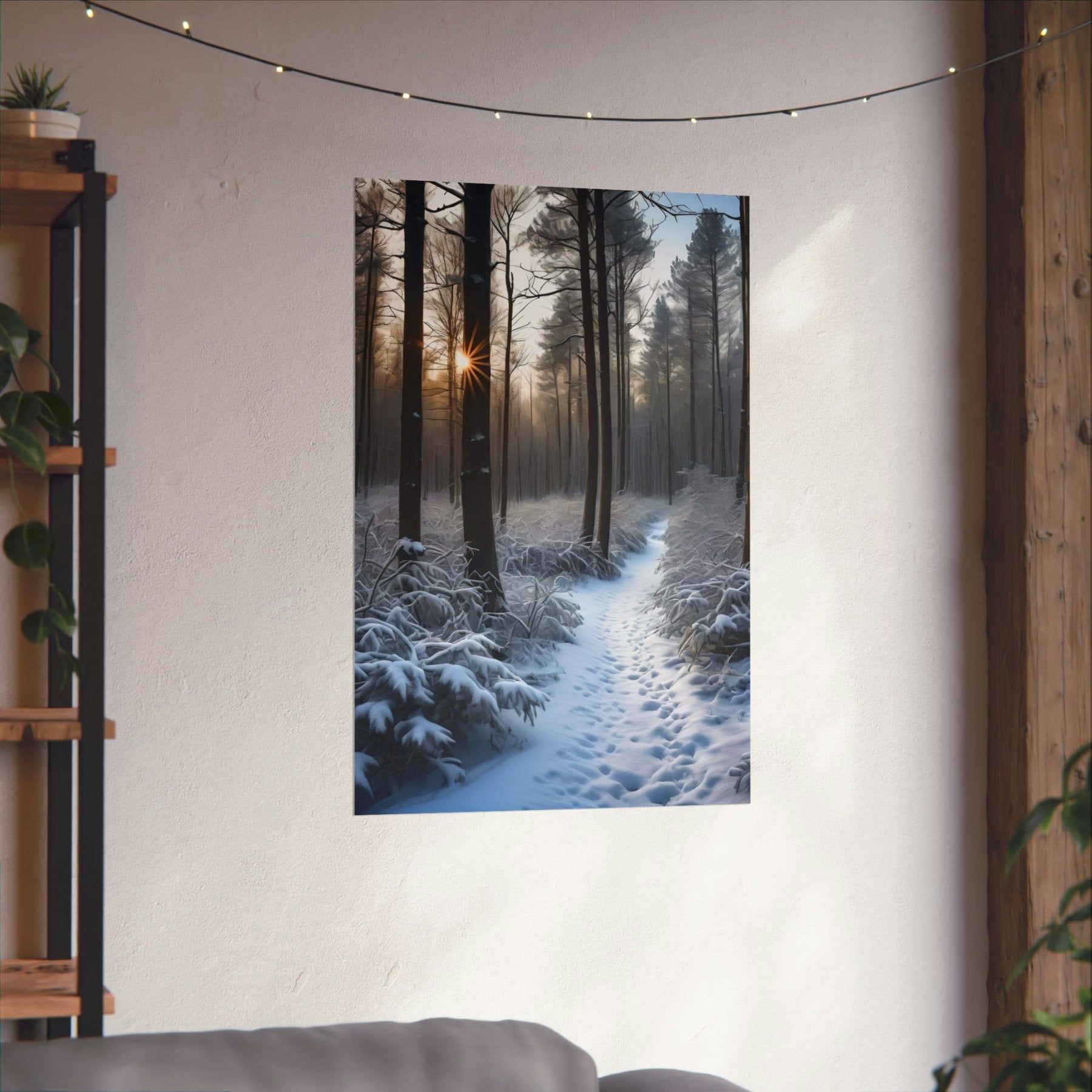 Winter Forest Landscape Poster Print, Winter Wall Art, Winter Poster, Winter Landscape Scene, Wall Art, Poster Art, Rolled Poster, Winter Home Decor, Winter Forest Stream (6) - Janlyn's Crafts