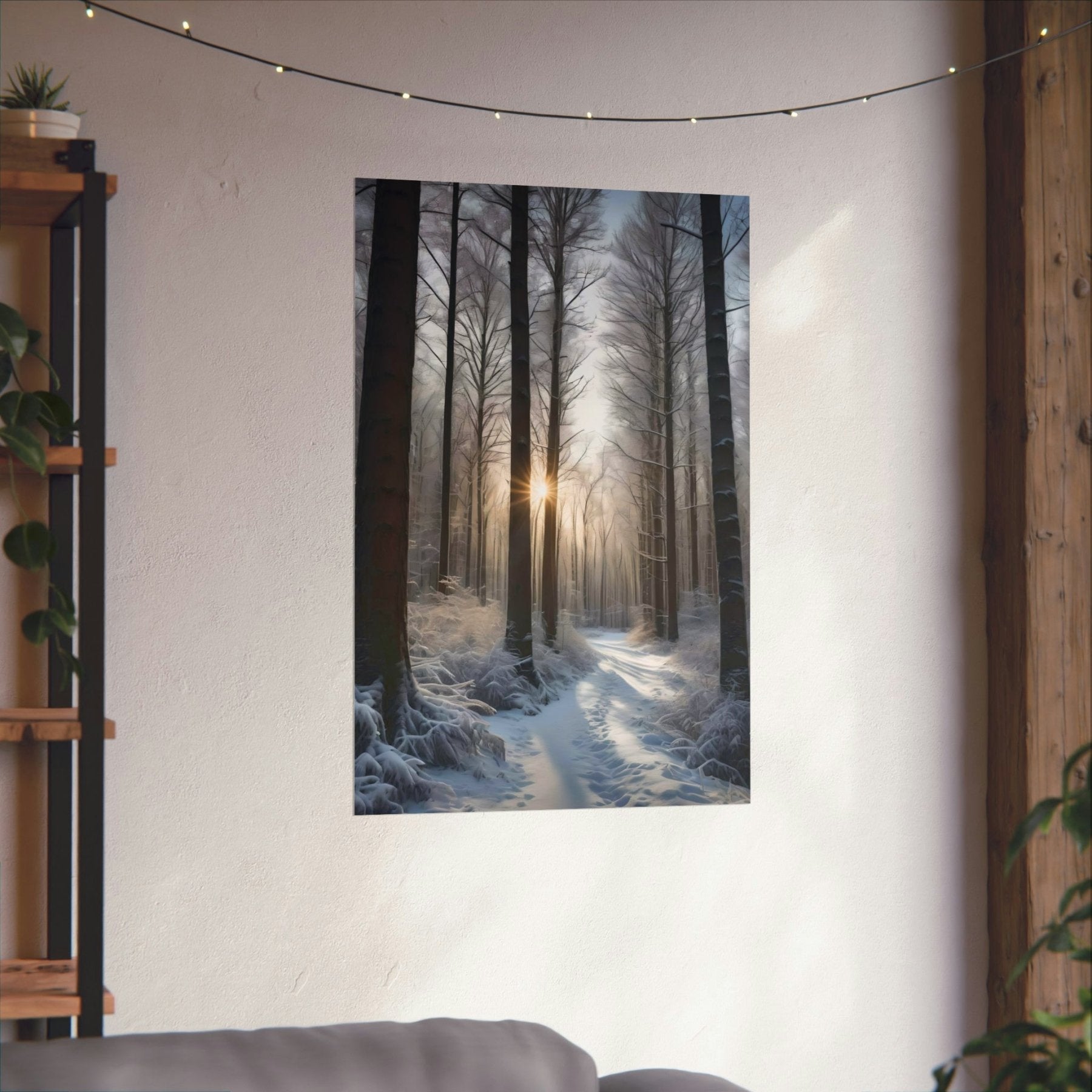 Winter Forest Landscape Poster Print, Winter Wall Art, Winter Poster, Winter Landscape Scene, Wall Art, Poster Art, Rolled Poster, Winter Home Decor, Winter Forest Stream (7) - Janlyn's Crafts