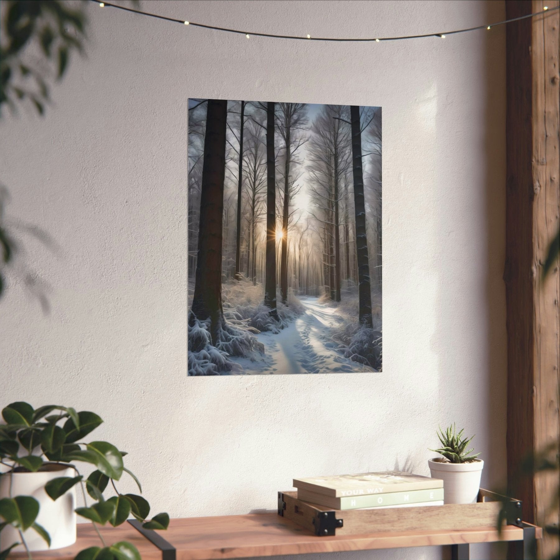 Winter Forest Landscape Poster Print, Winter Wall Art, Winter Poster, Winter Landscape Scene, Wall Art, Poster Art, Rolled Poster, Winter Home Decor, Winter Forest Stream (7) - Janlyn's Crafts