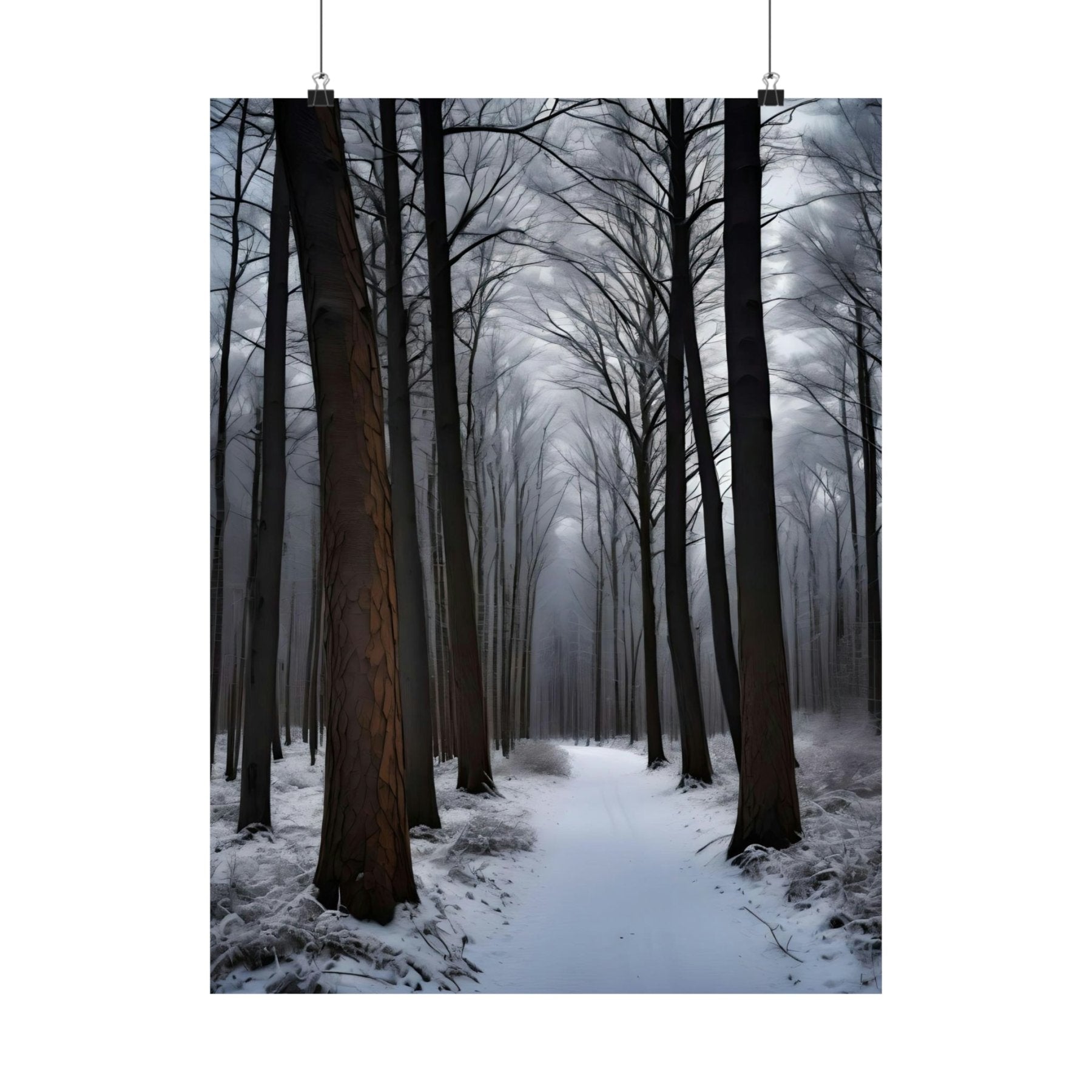 Winter Forest Landscape Poster Print, Winter Wall Art, Winter Poster, Winter Landscape Scene, Wall Art, Poster Art, Rolled Poster, Winter Home Decor, Winter Forest Stream (8) - Janlyn's Crafts