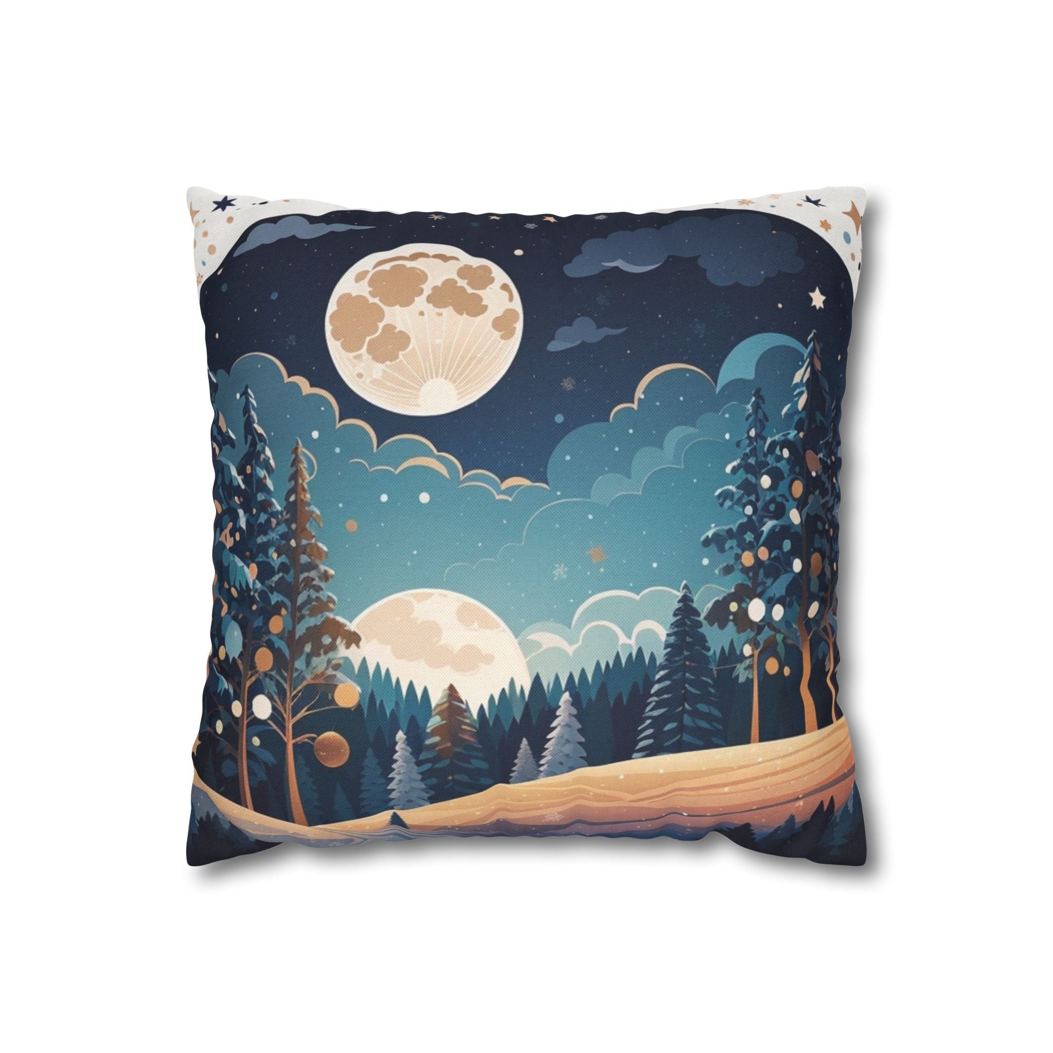 Whimsical Winter Holiday Forest, Throw Pillow Case